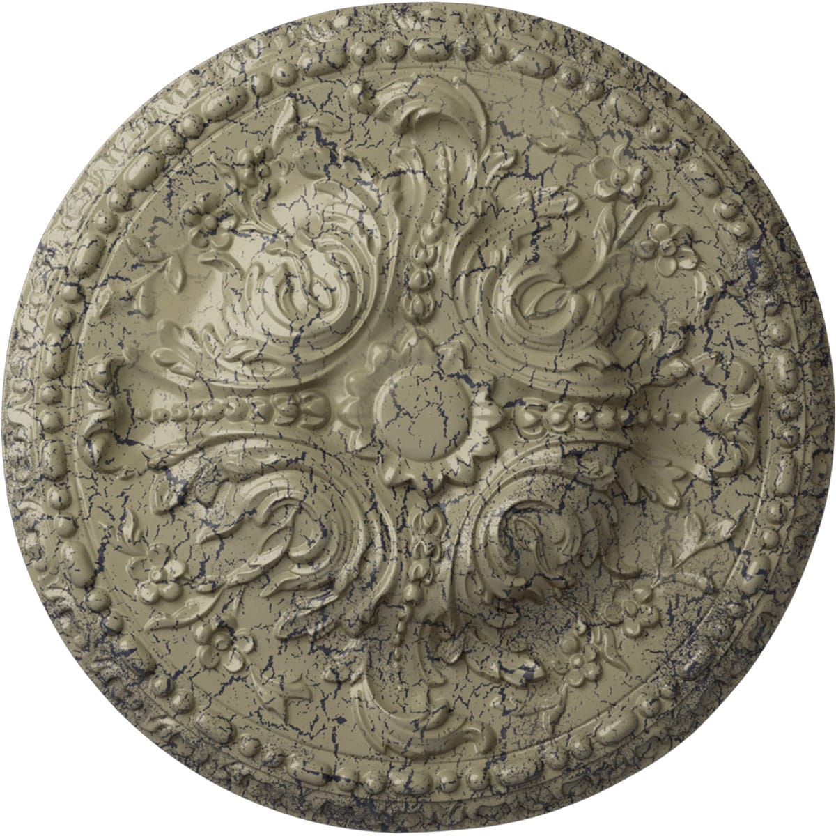 Ekena Millwork CM20AMCSC Amelia 19.625-in W x 19.625-in L Painted Castle Stone Crackle Polyurethane Whole Ceiling Medallion