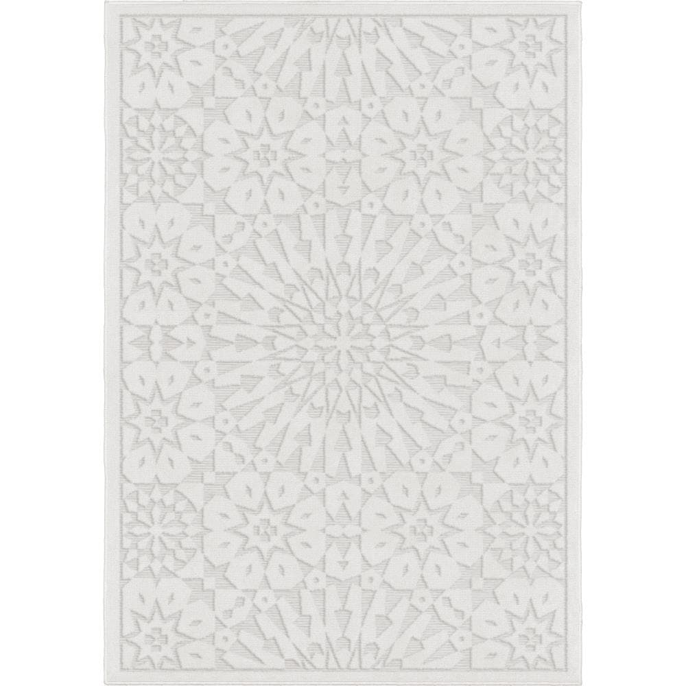 Orian Rugs 409826 Farmhouse Tunisian Tile 5 x 8 (ft) Loomed Polypropylene Natural Rectangular Indoor/Outdoor Geometric Farmhouse/Cottage Area rug