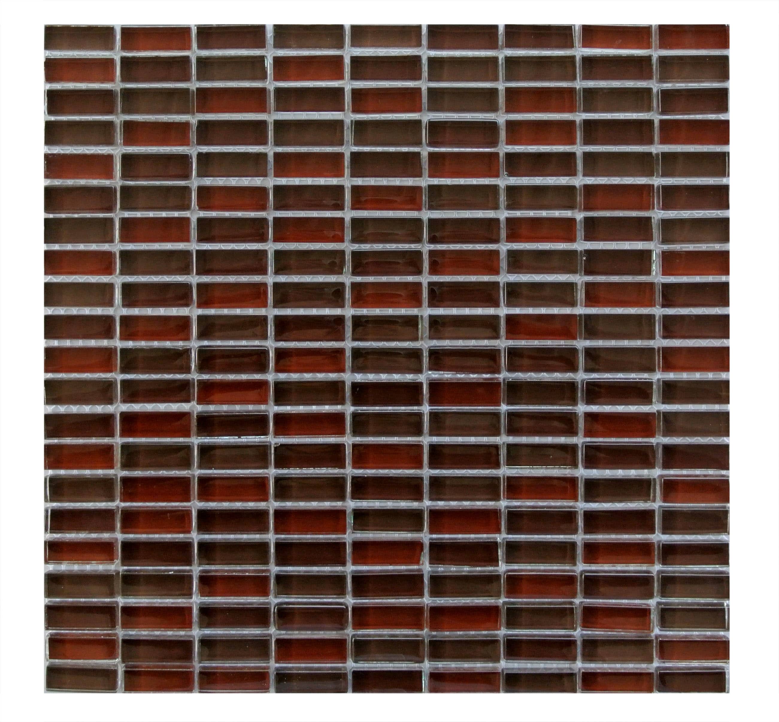 Abolos LWSEPIFREC-CH-SAMP Sample- Epiphany Cherry/Glossy 12-in x 12-in Glossy Glass Patterned Wall Tile