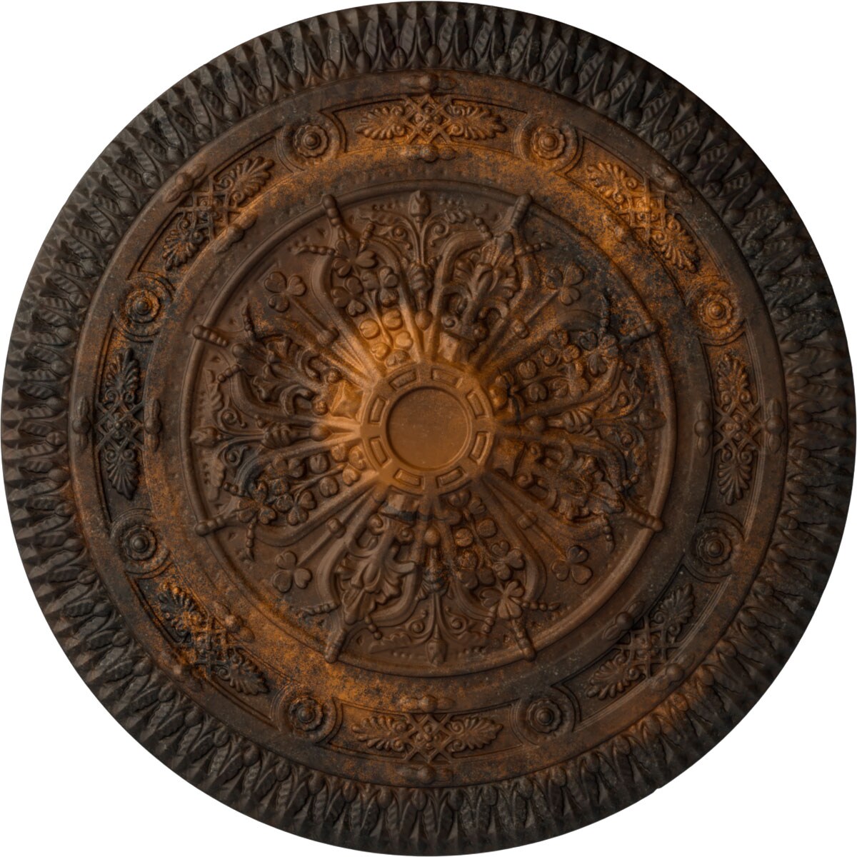 Ekena Millwork CM37NARUS Naple 37.5-in W x 37.5-in L Painted Rust Polyurethane Whole Ceiling Medallion
