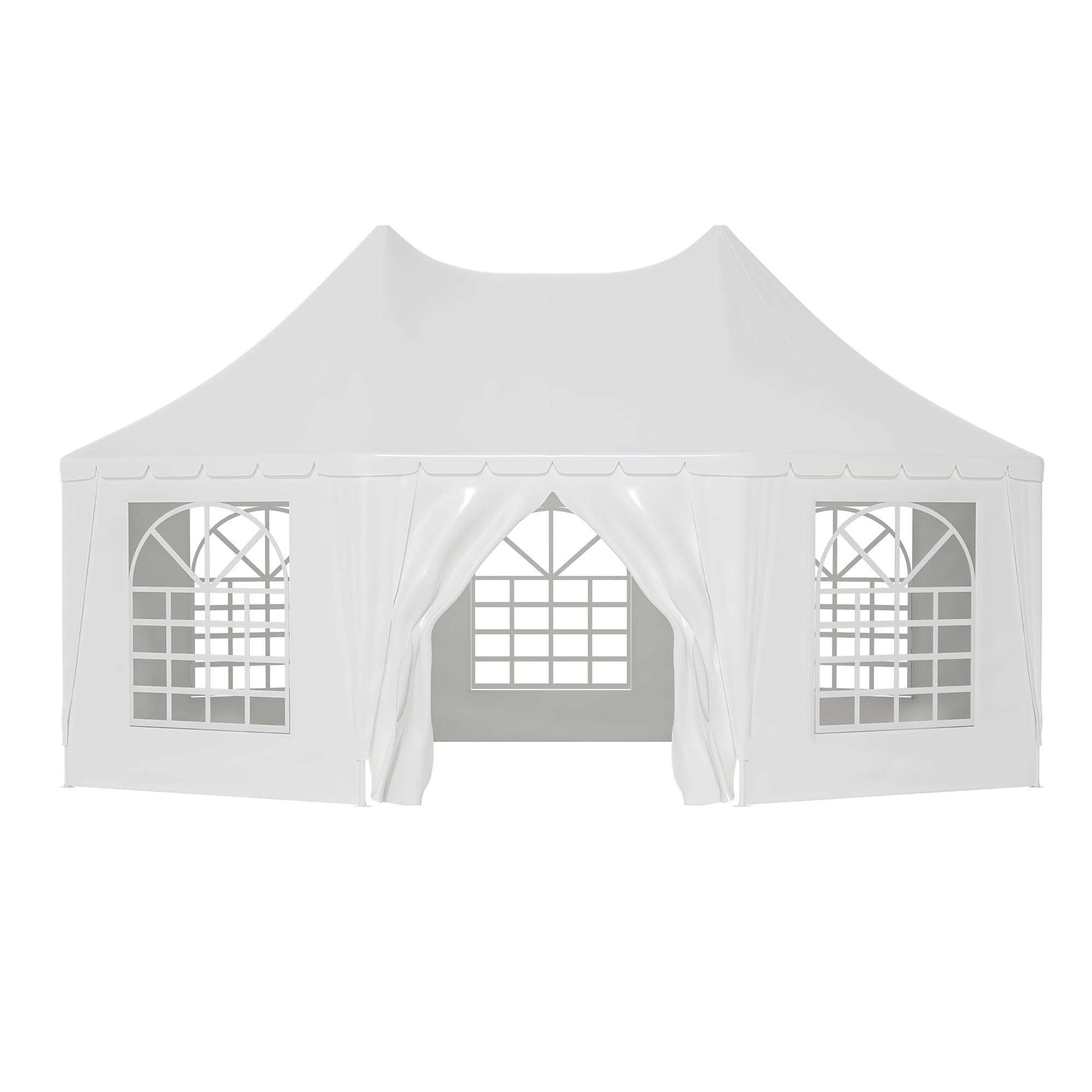 SINOFURN SYA020382BK 19.9-ft x 14.6-ft Rectangle White Party canopy