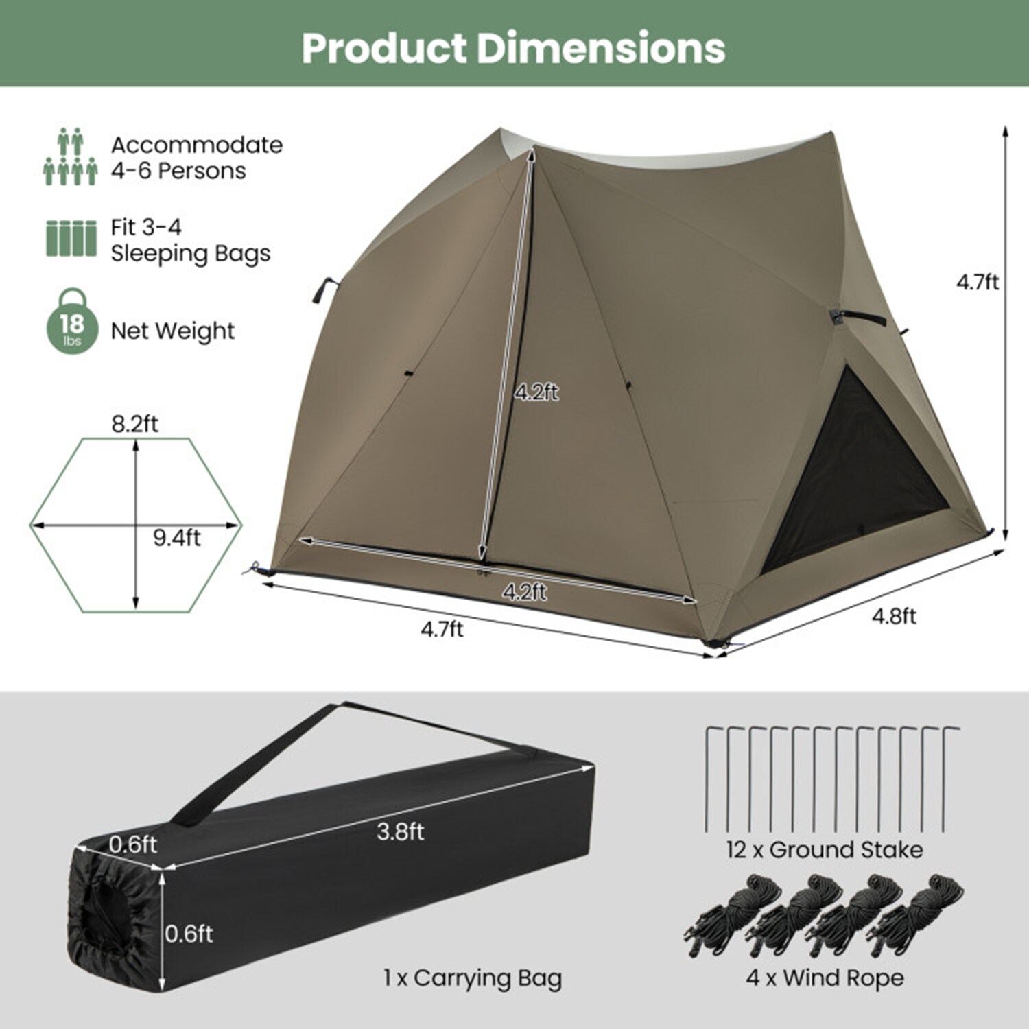 Mondawe MO-NP11708GN tents - View #10