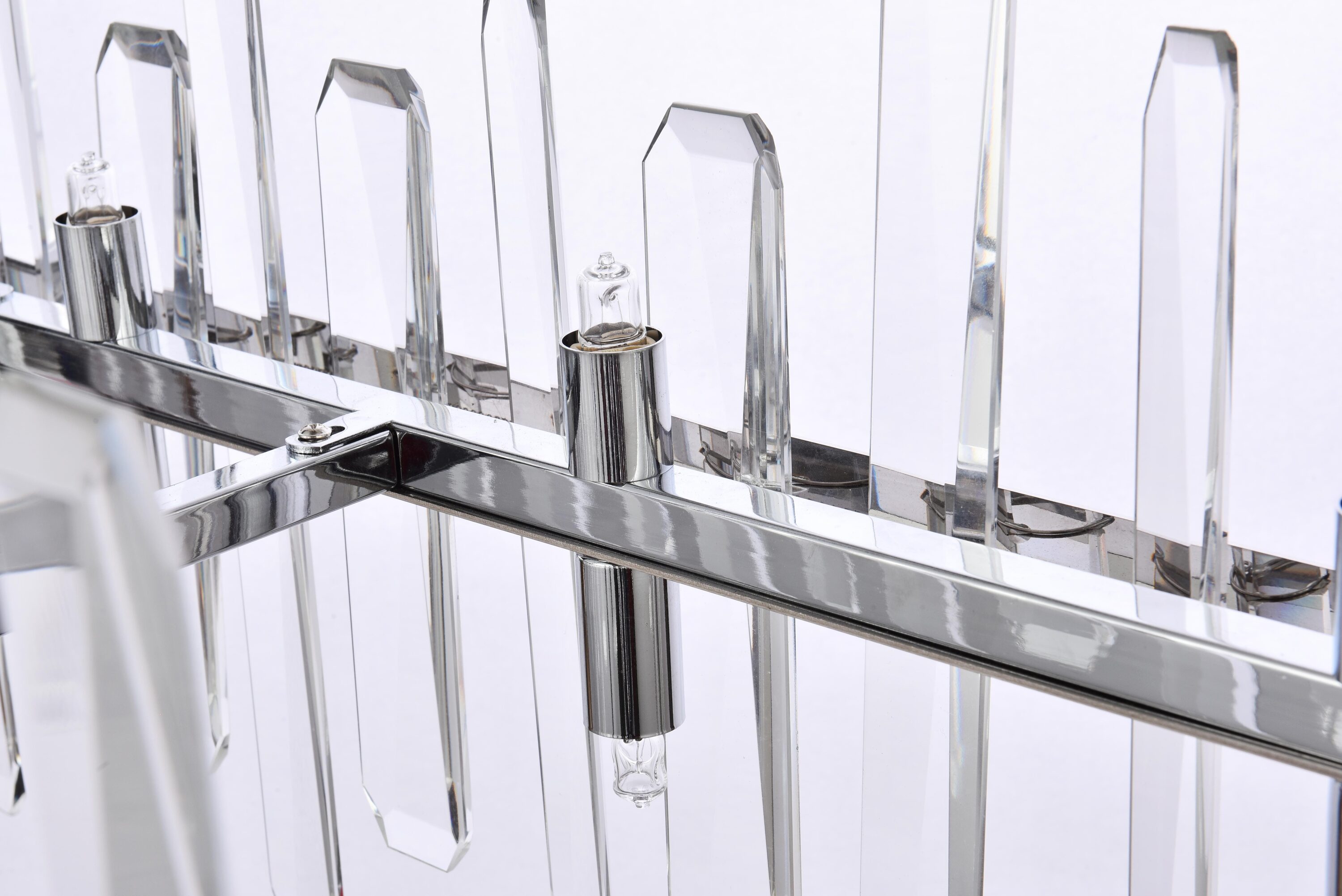 Serena Chrome and Crystal 24-Light Rectangular Chandelier