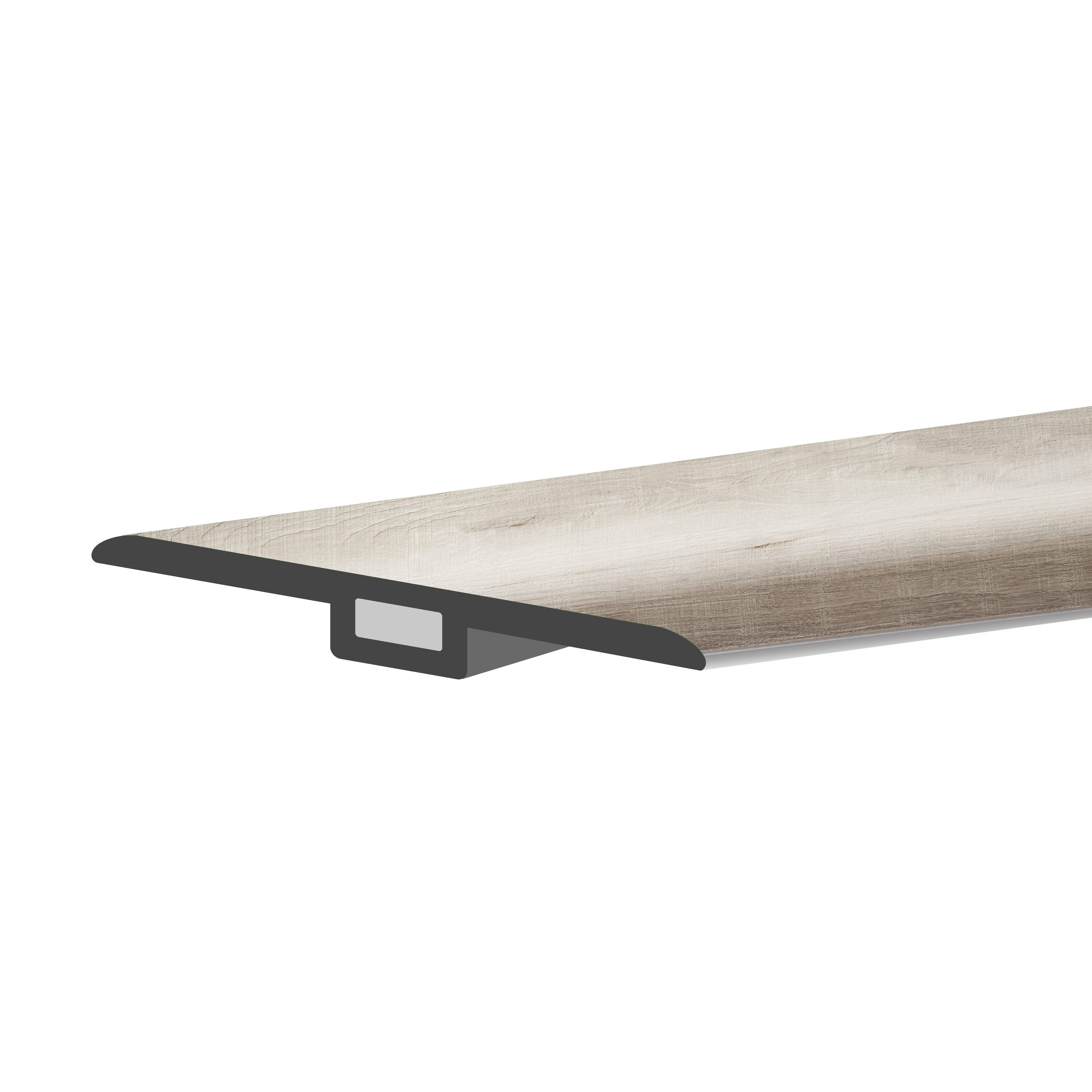 Lucida USA MaxCore T-moulding Silver Leaf 0.27-in T x 1.75-in W x 48-in L Vinyl T-moulding