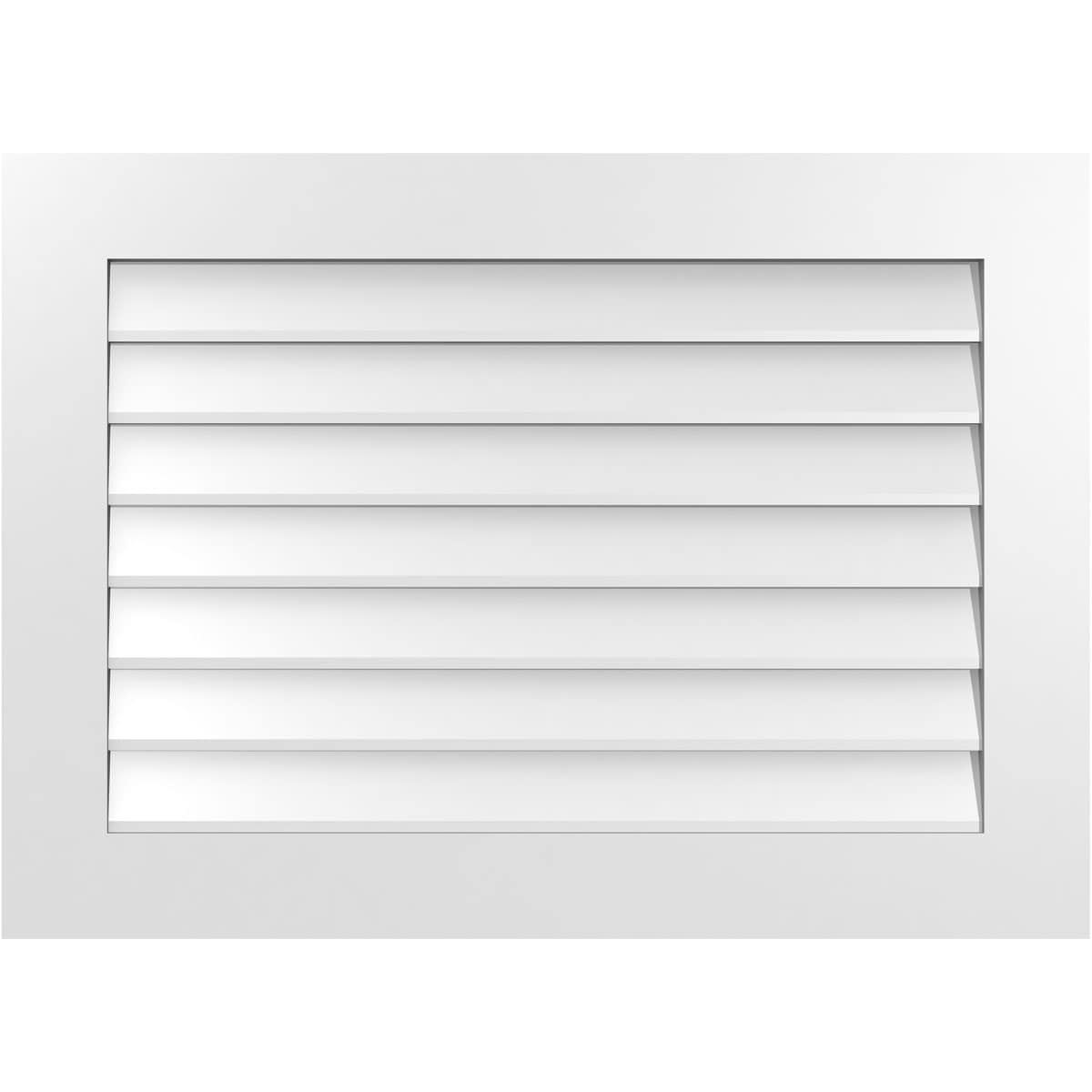 Ekena Millwork GVPVE36X2601SN 36-Inches x 26-Inches Off-white Rectangle PVC Gable Louver Vent