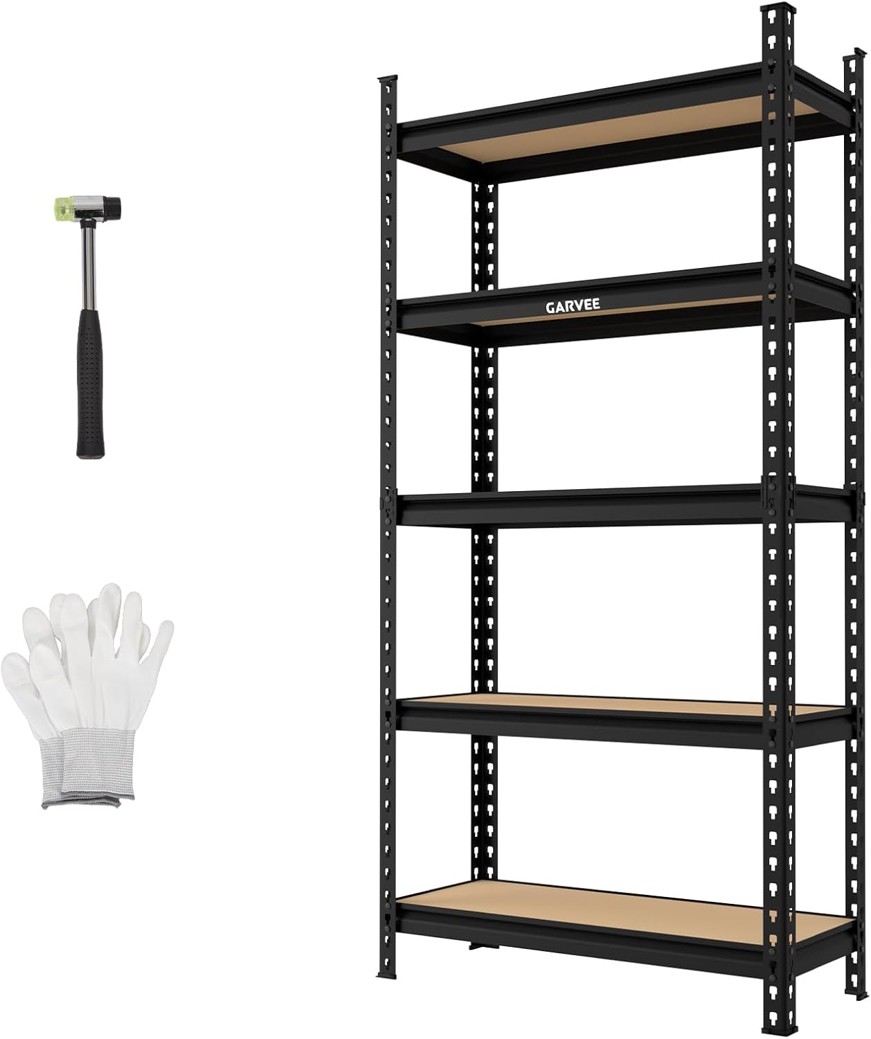 GAOMON 5-Tier Heavy Duty Storage Shelving Unit - Adjustable Metal Garage Rack 2204 lbs Capacity MDF Board Organizer for Pantry Basement Laundry