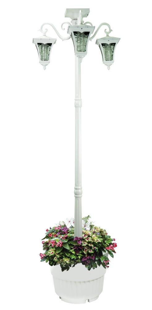 Sun-Ray 3L2011 28.0-in W Medium White Metal Outdoor Planter with Drainage Holes