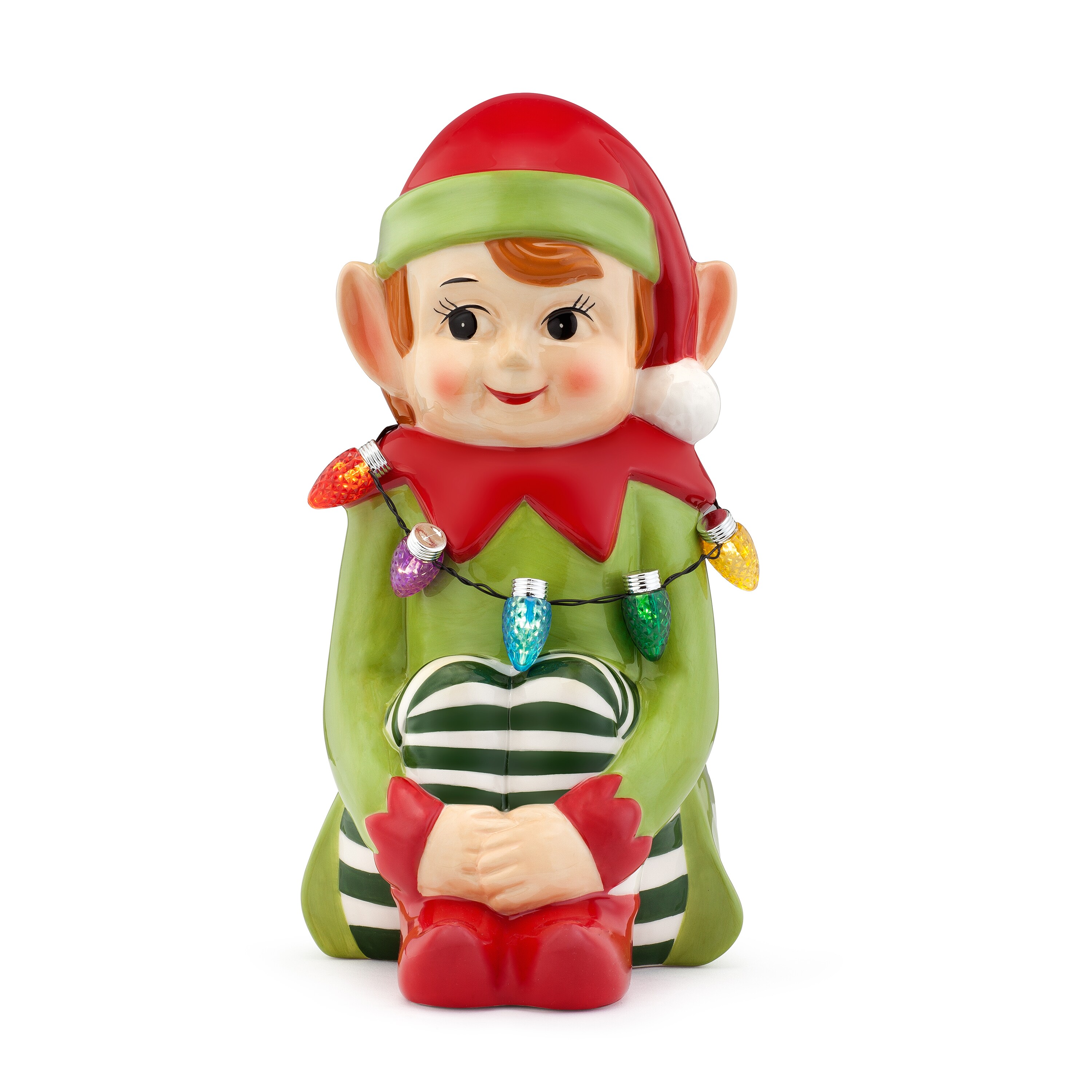 Festive Productions Battery Operated Lit Christmas Elf Legs Santa Stop Sign 