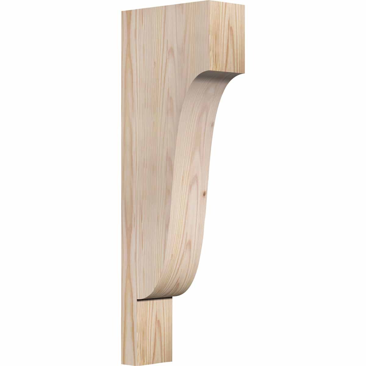 Ekena Millwork COR04X08X24NEW00SDF 3.5-in x 8-in x 24-in Newport Unfinished Douglas fir Wood Paintable/Stainable Corbel