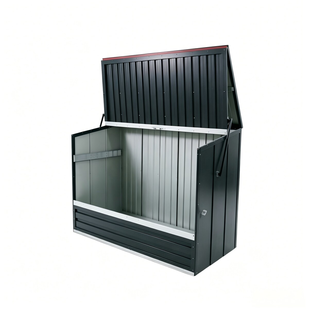 Loheer 81.14-in  Gray Galvanized Steel Horizontal Storage Shed with Flip Top