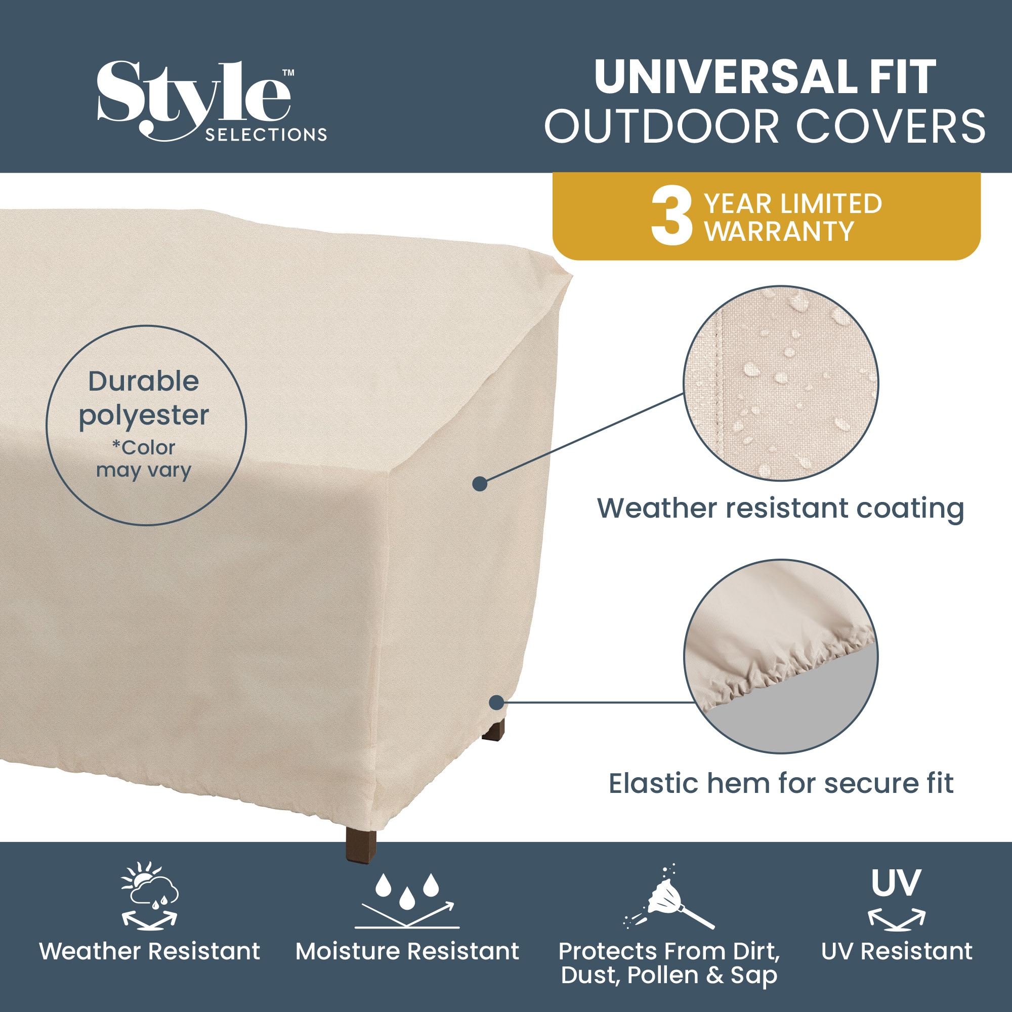 Style Selections 17833LWSGD Patio-Furniture-Covers - View #7