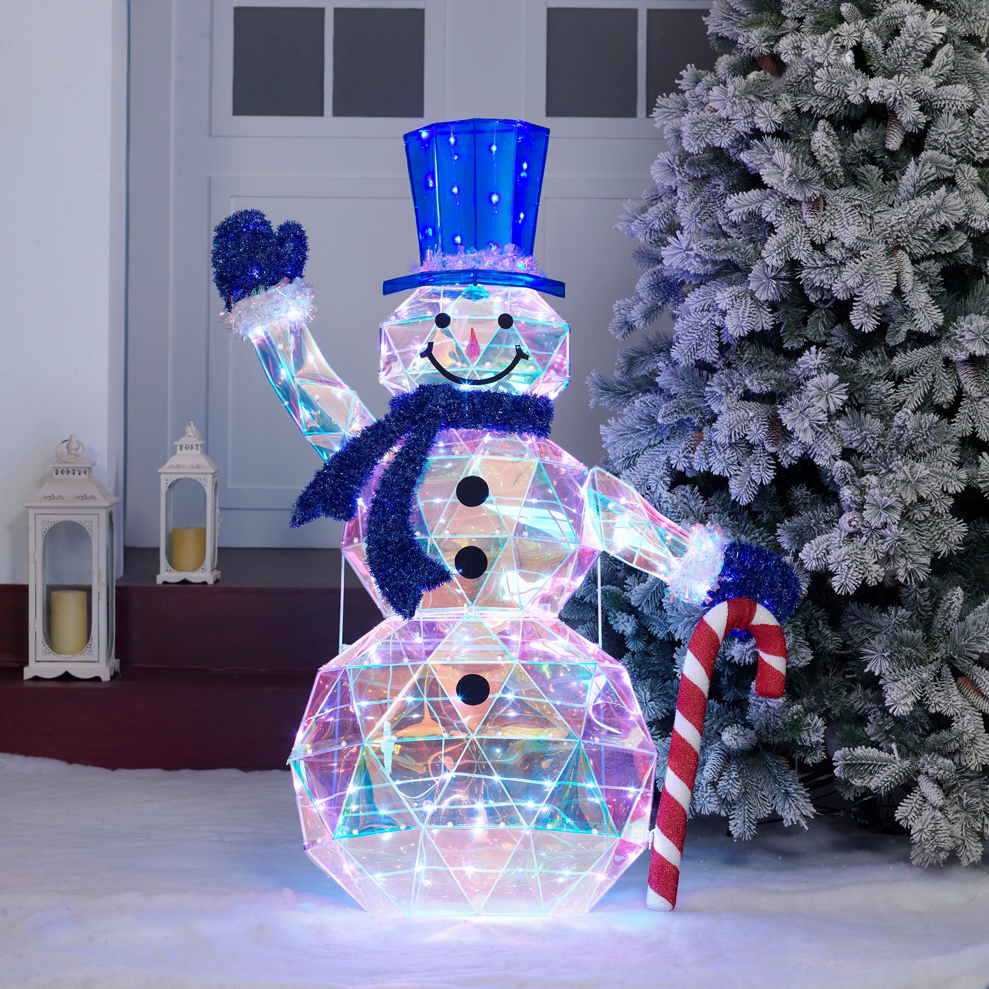 Holiday Living 4-ft Prismatic Snowman Decoration ES79-017L at Lowes.com