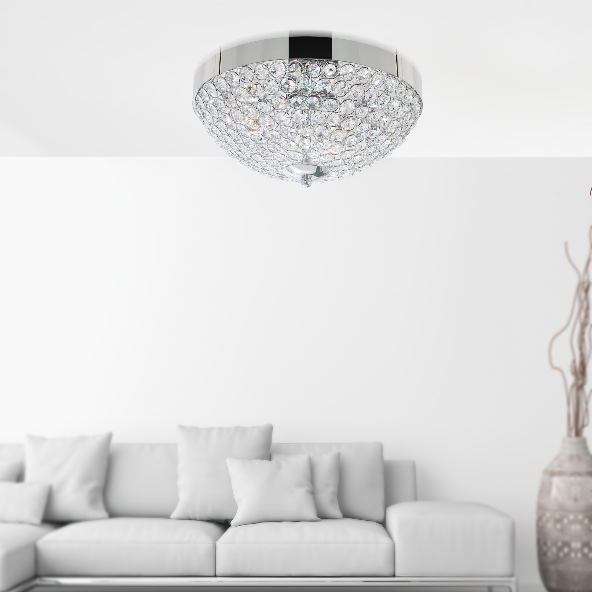 CWI Lighting QS8357C12C Globe 3 -Light 12-in Chrome Flush Mount Light