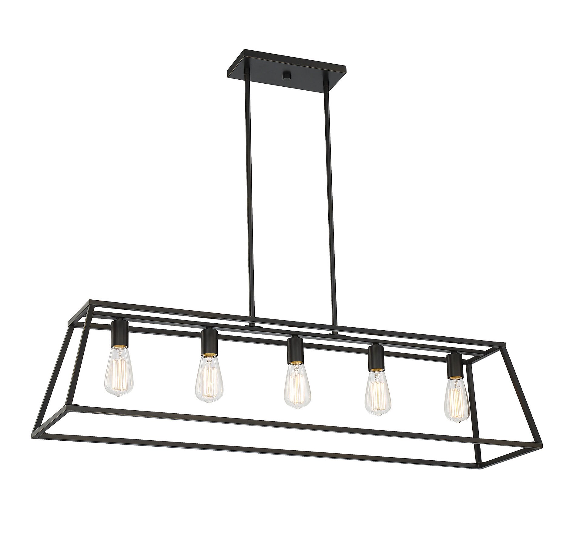 Denton Classic Bronze 44" Linear Chandelier with 5-Light Design