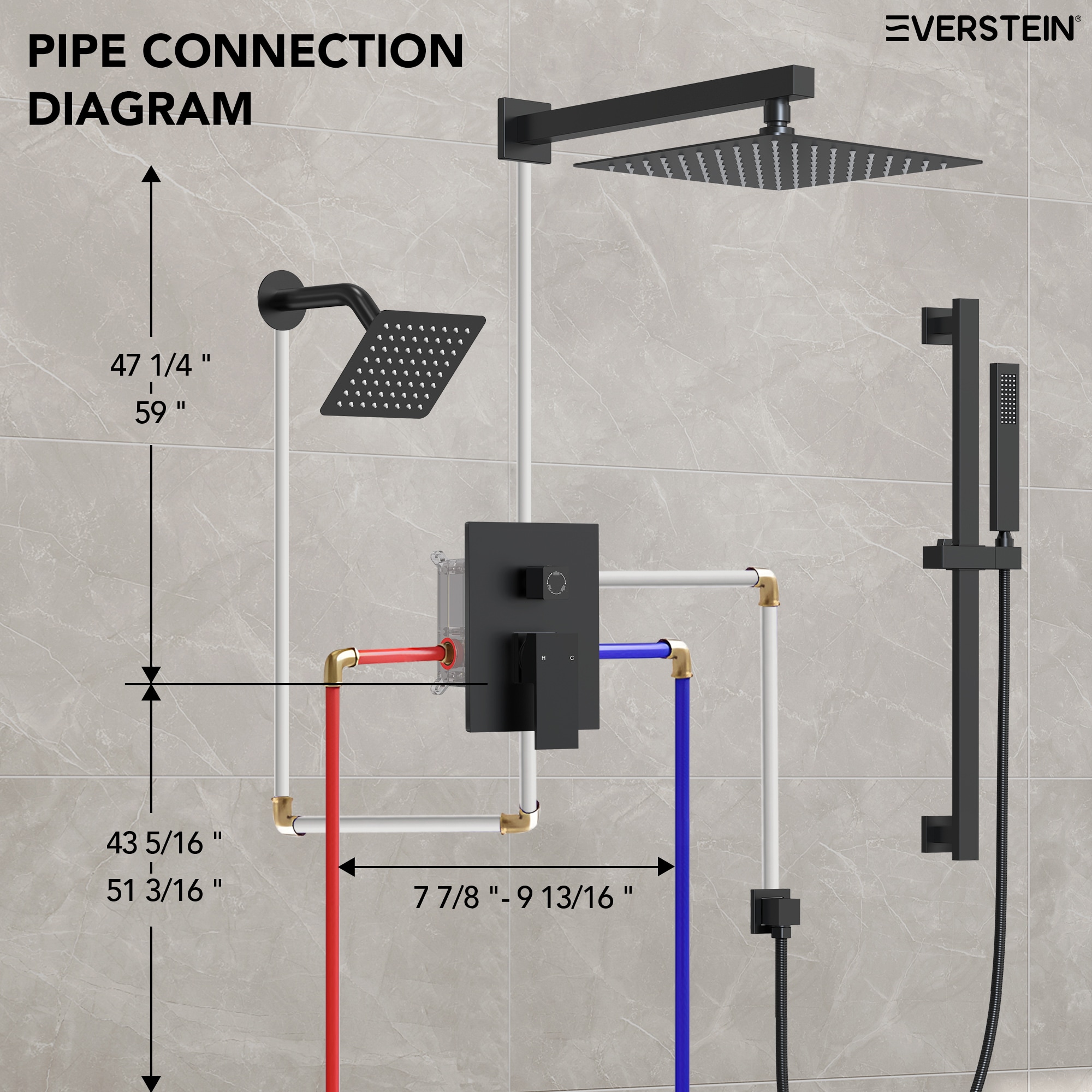 EVERSTEIN Q-922-OTOP Tub-Shower-Faucets - View #13