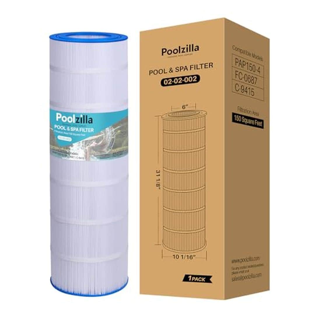 Poolzilla PZ-PLF150A Pack Replacement Cartridge for CC150 CCRP150 PAP150 Unicel C 9415 R173216 59054300 Filbur FC 0687 160317 160355 160352 Predator 150