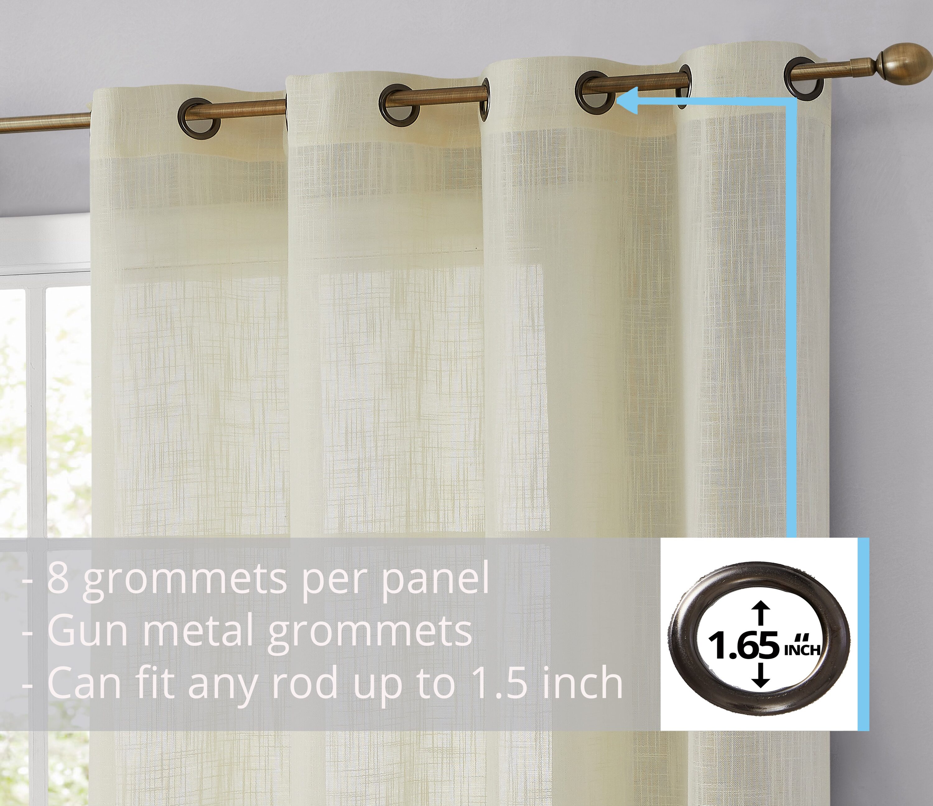 HLC.me ABY-FXLNGR-IVRY72 curtains - View #2