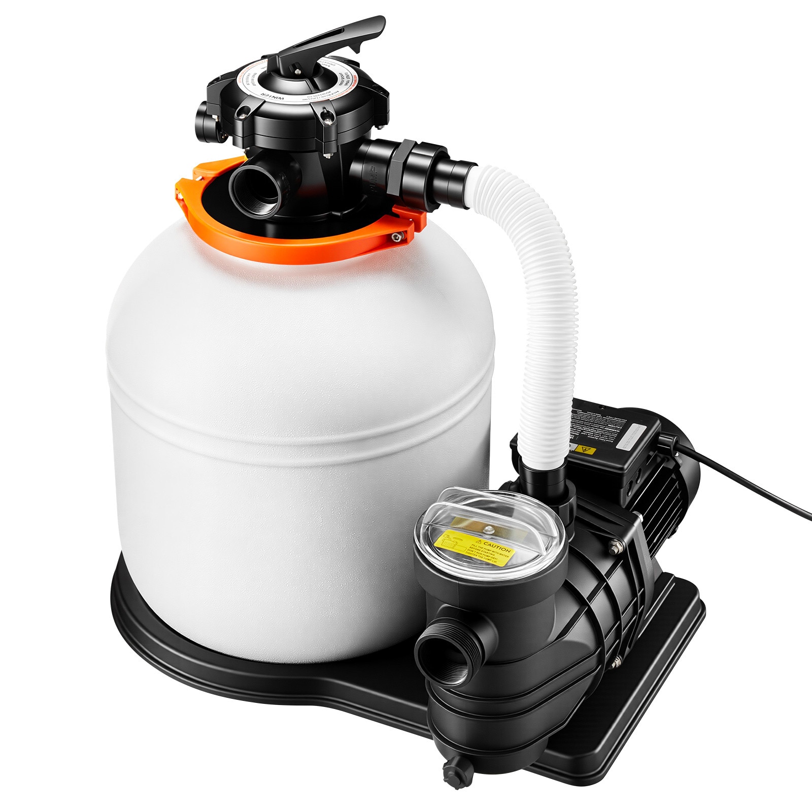 VEVOR FlashPure Sand Filter Pump 16 in for Above Ground Pool 1 HP 4400 GPH Swimming Pool Filter System with Timer 6X Faster Filtration with Media Installed Leak-Resistant Ready to Use Out of Box
