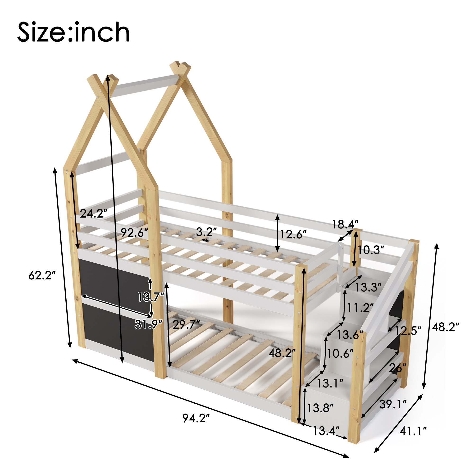 SINOFURN SYC470003WT Bunk-Beds - View #3