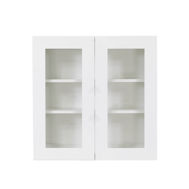 Lifeart Cabinetry 30 In W X 36 H, Assembled White Bookcase With Doors