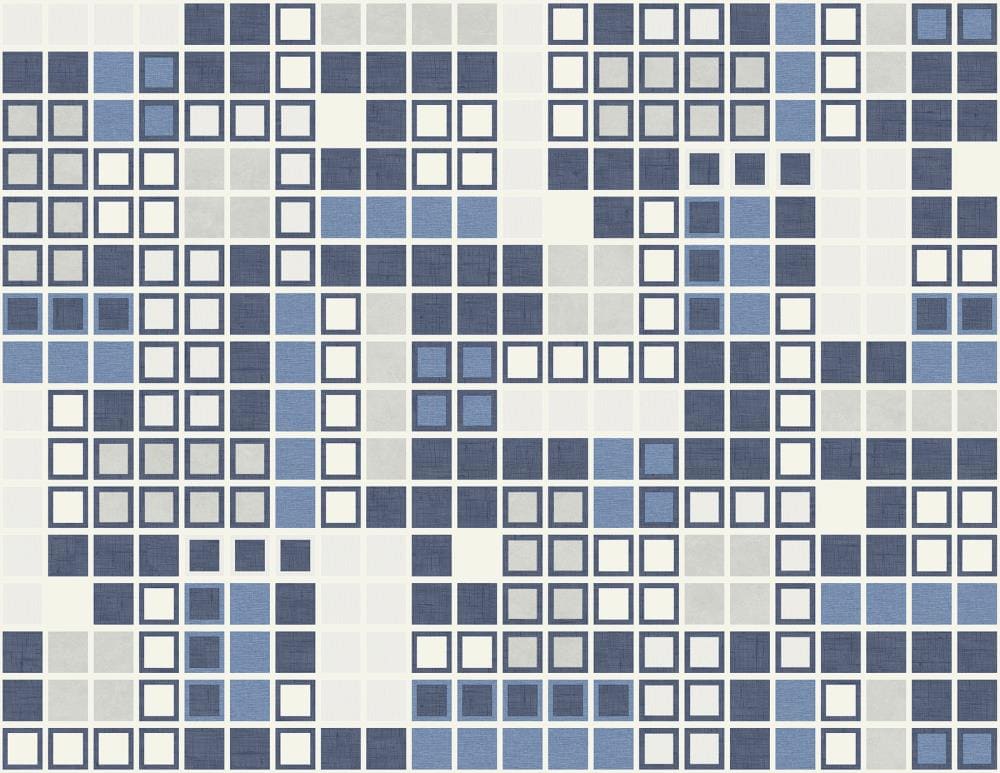 A-Street Prints 2949-60702 Imprint 60.8-Sq. Feet Blue Paper Geometric Unpasted Wallpaper