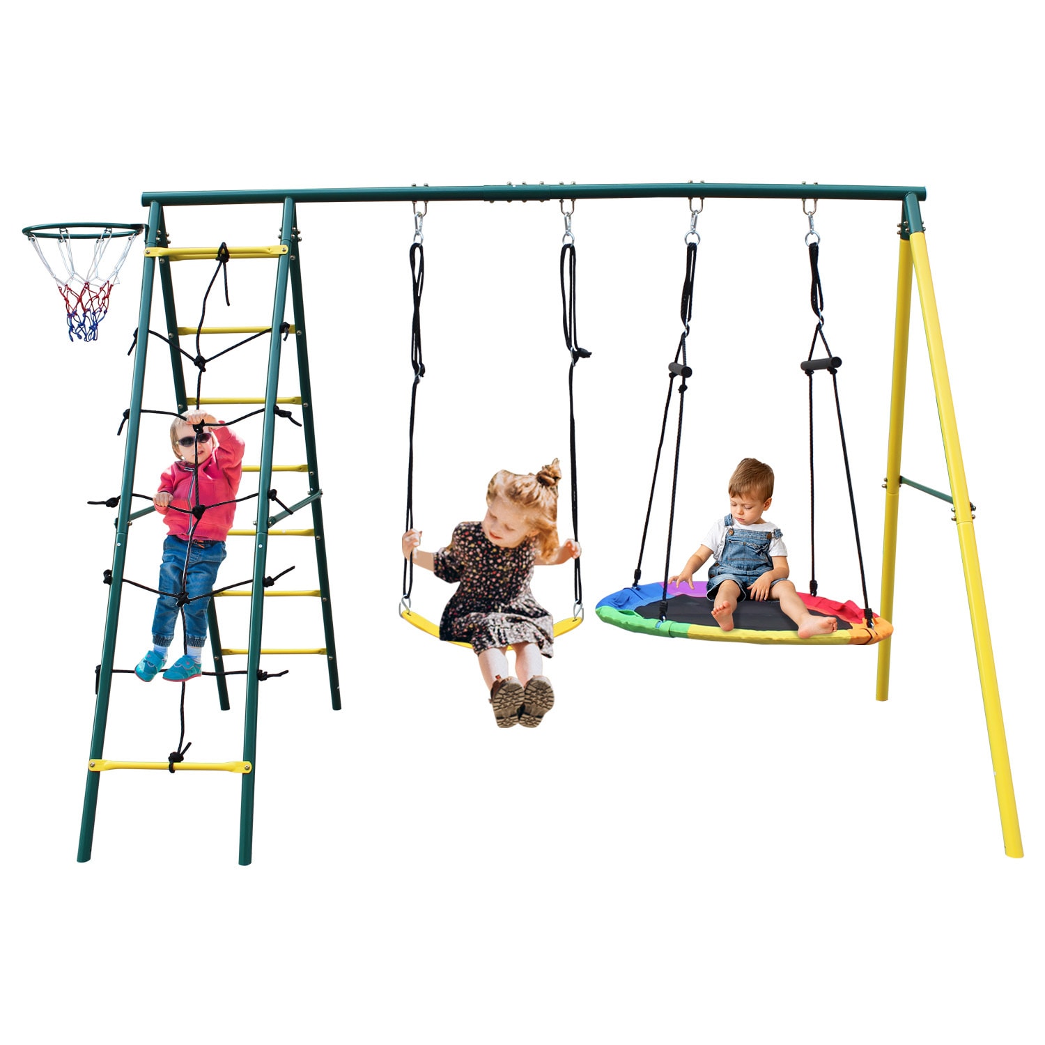 Streamdale Furniture Streamdale 2-Seat Indoor/Outdoor Swing Set with Safety Belt
