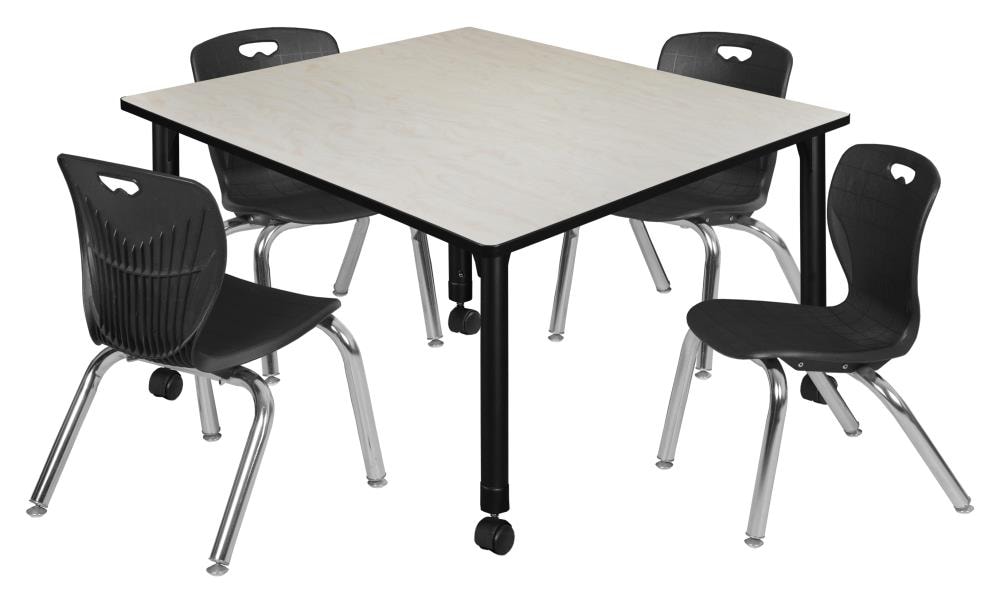 Regency TB4848PLAPCBK45BK Classroom Tables Off-White 4-Person Training Table (48-in W x 34-in H)