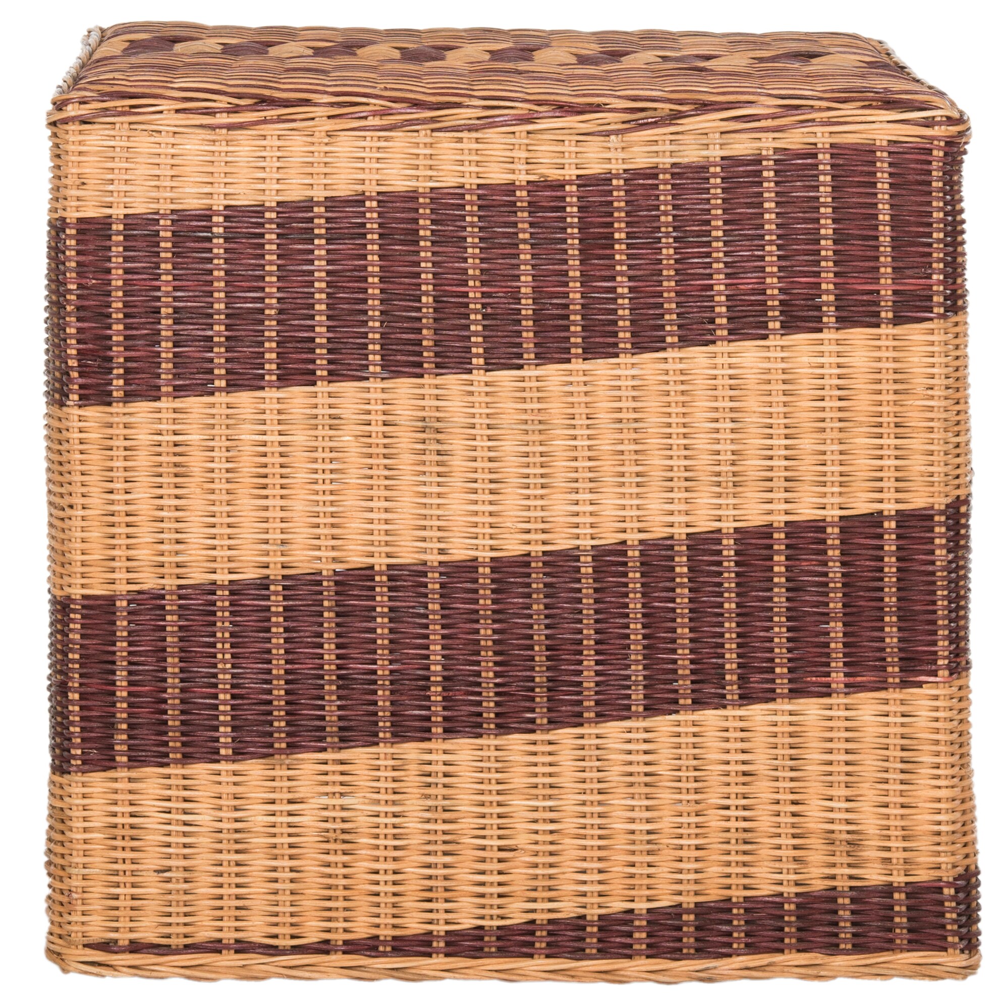 Safavieh SEA8024A Tygo 17.5-in W x 17.5-in H Multi Wicker Coastal End Table Fully Assembled