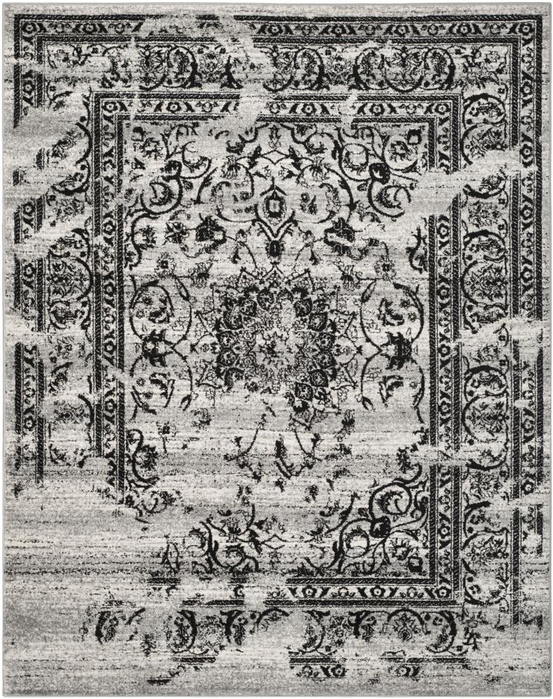 Safavieh ADR101A-6 Adirondack Plaza 6 x 9 (ft) Loomed Polypropylene Silver/Black Rectangular Indoor Distressed/Overdyed Vintage Area rug