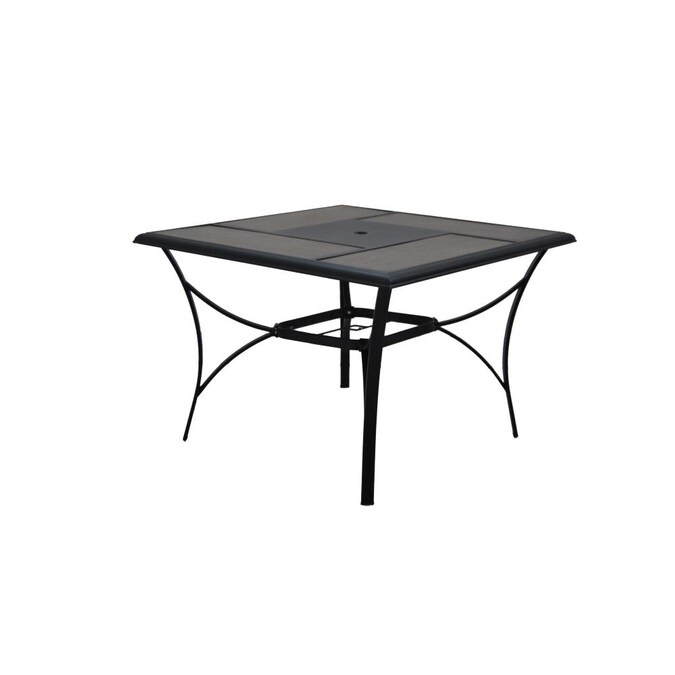 Garden Treasures Skytop Square Outdoor Dining Table 42 In W X L With Umbrella Hole The Patio Tables Department At Com - Insert For Patio Table With Umbrella Hole