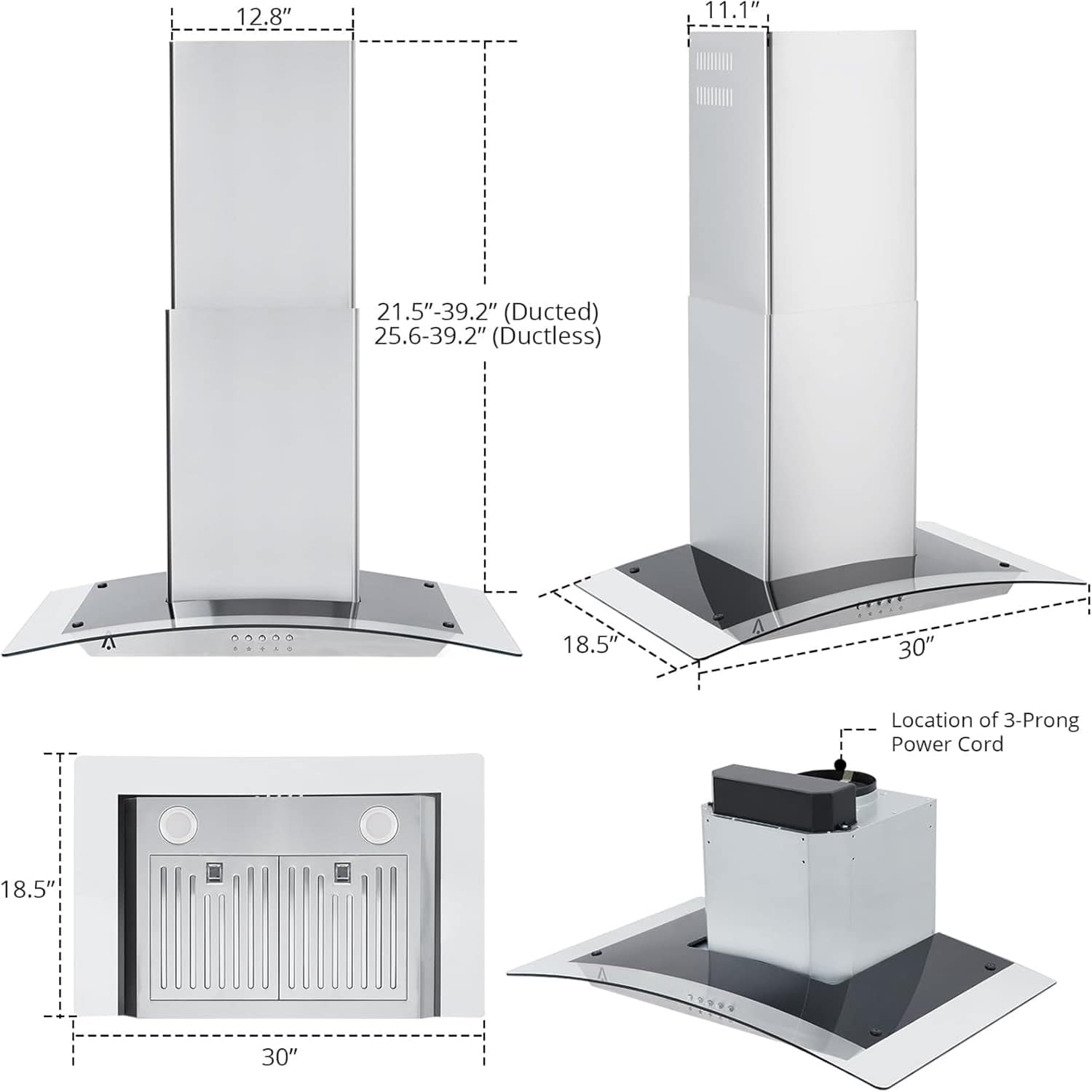 Qeetex LSHQPHO-12OSYWI5 Undercabinet-Range-Hoods - View #3
