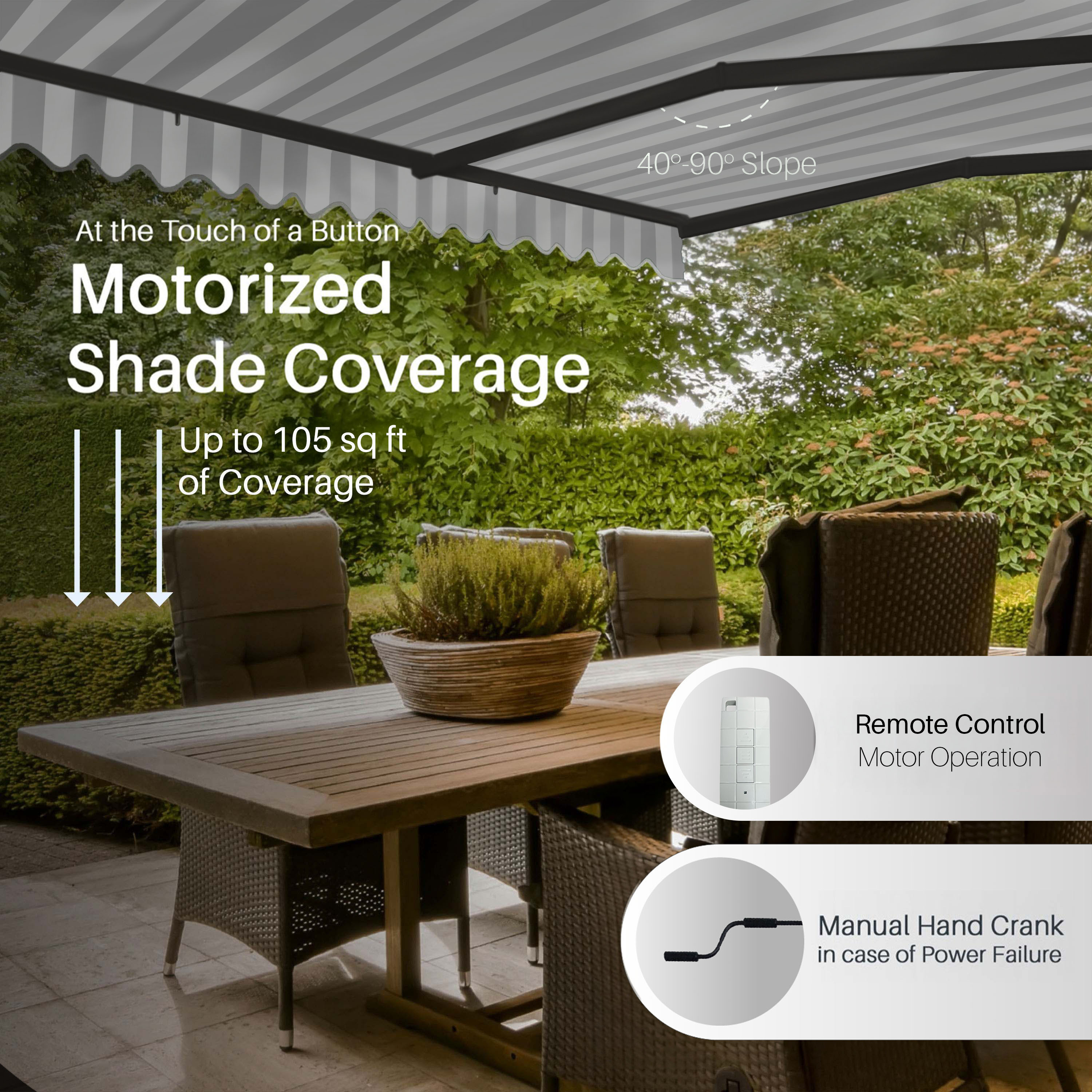 ALEKO ABM12X10GREYWHT-LO awnings - View #2