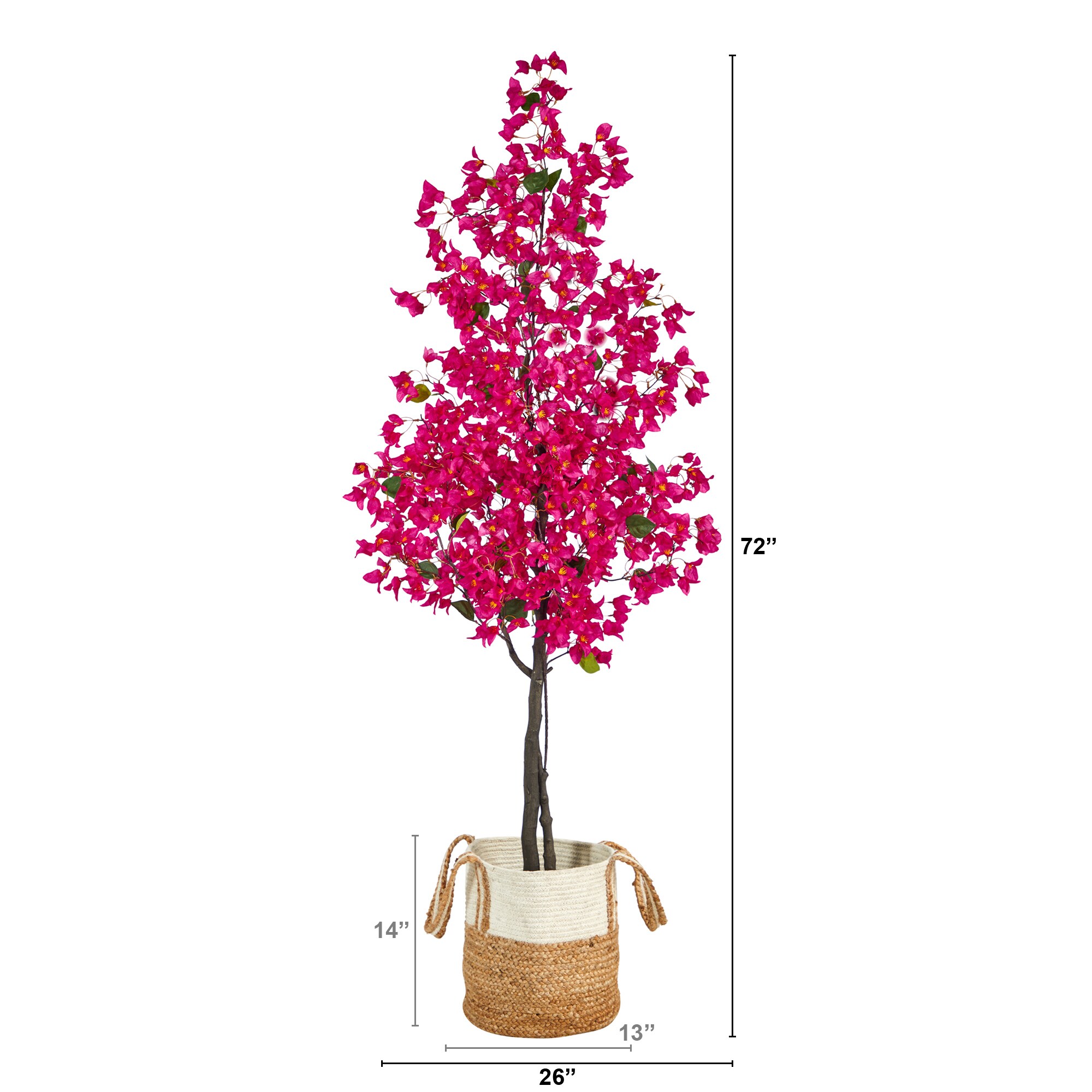 Nearly Natural 72 In Pink Indoor Bougainvillea Artificial Tree T3246 Pk At 2612