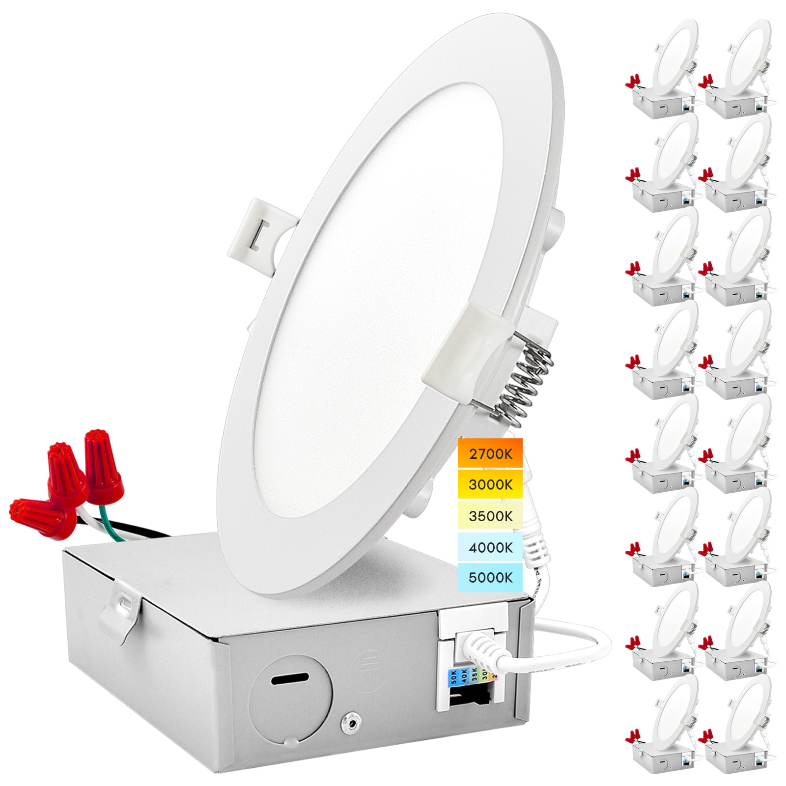 6.62'' White Ultra Thin LED Recessed Lighting Kit