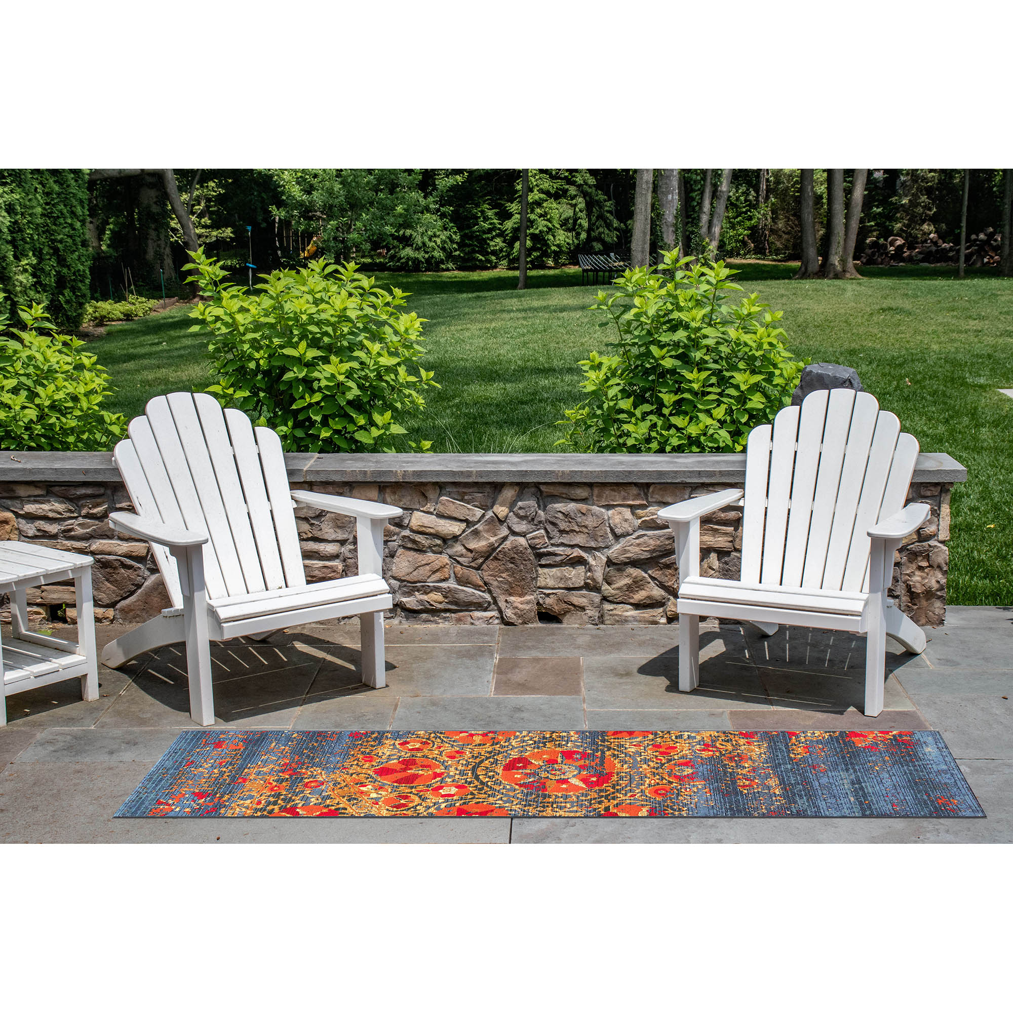 Marina Blue Flat Woven Synthetic Indoor/Outdoor Rug