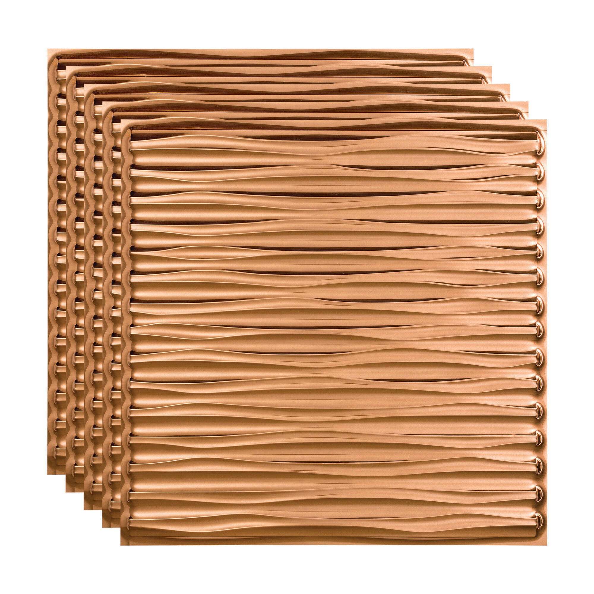 Fasade PL7525 2-ft x 2-ft Dunes Polished Copper PVC Drop Ceiling Tile ( 5 -Pack, 20-Sq. Feet / Case )