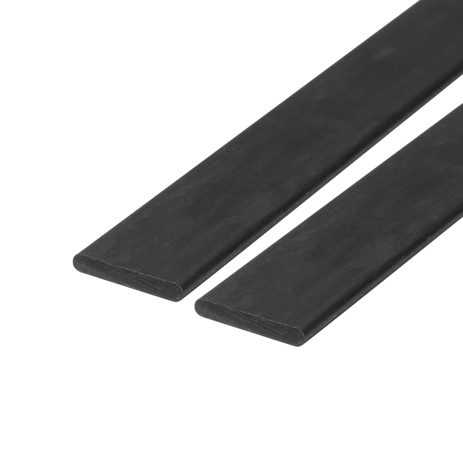 Unique Bargains - 2pcs Carbon Fiber Strip 2x12mm 500mm Length Pultruded Flat Carbon Fiber Bars fo...
