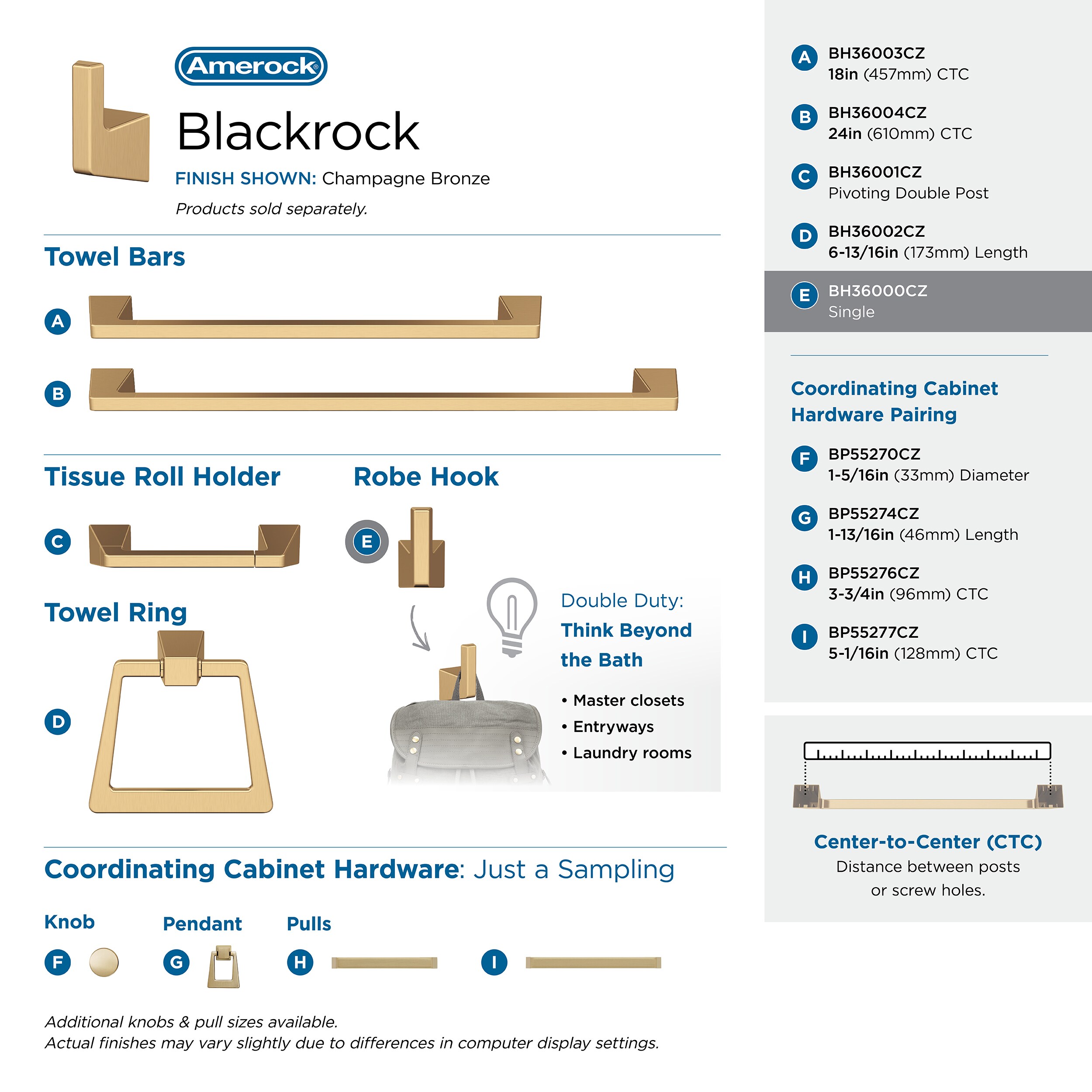 Amerock BH36000CZ Robe-Hooks - View #3