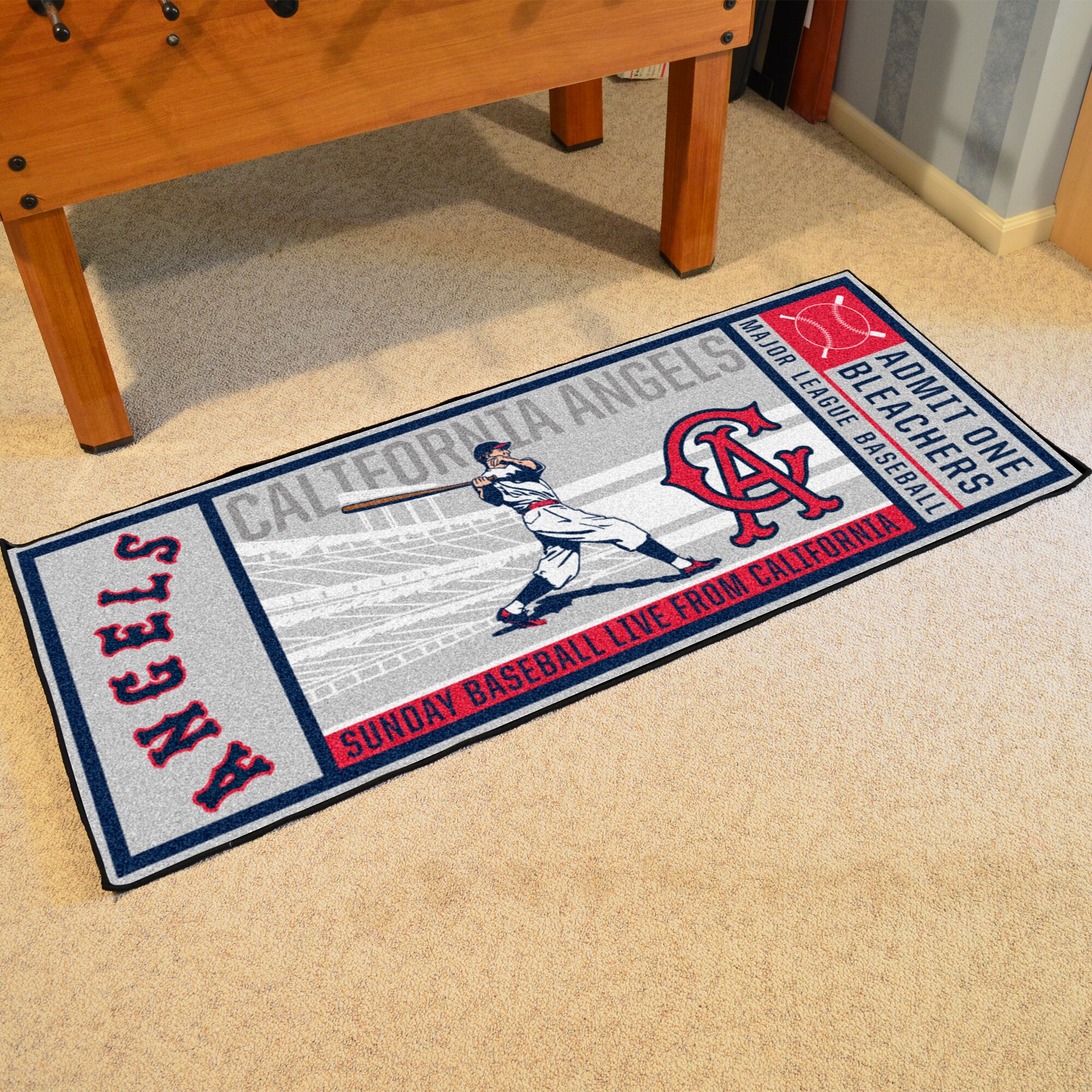 30 x 72 Boston Red Sox Baseball Style Rectangle Runner Mat - Floor Rug -  Area Rug - MLB