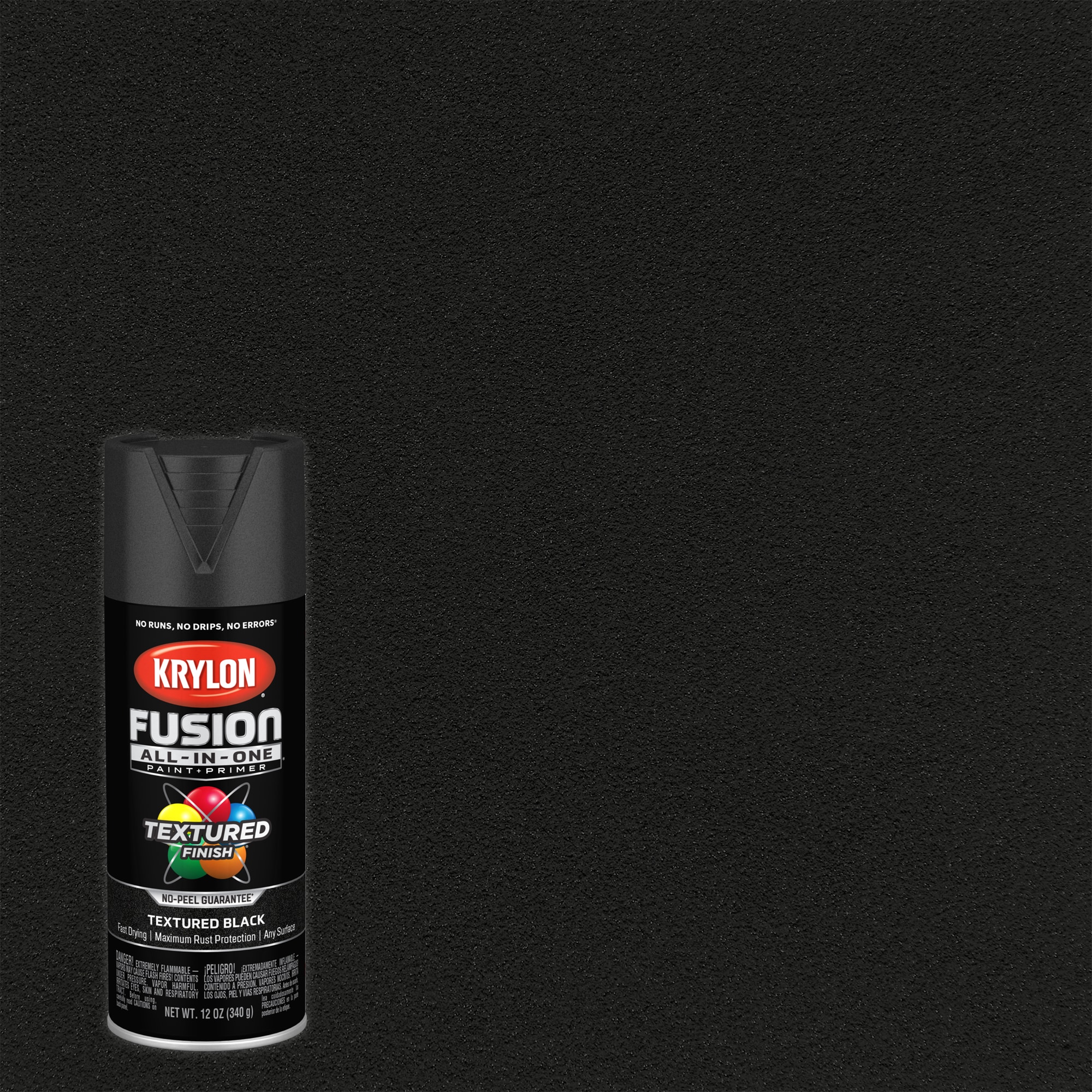 Krylon Fusion All-In-One Acrylic Enamel Matte Black Textured Spray ...