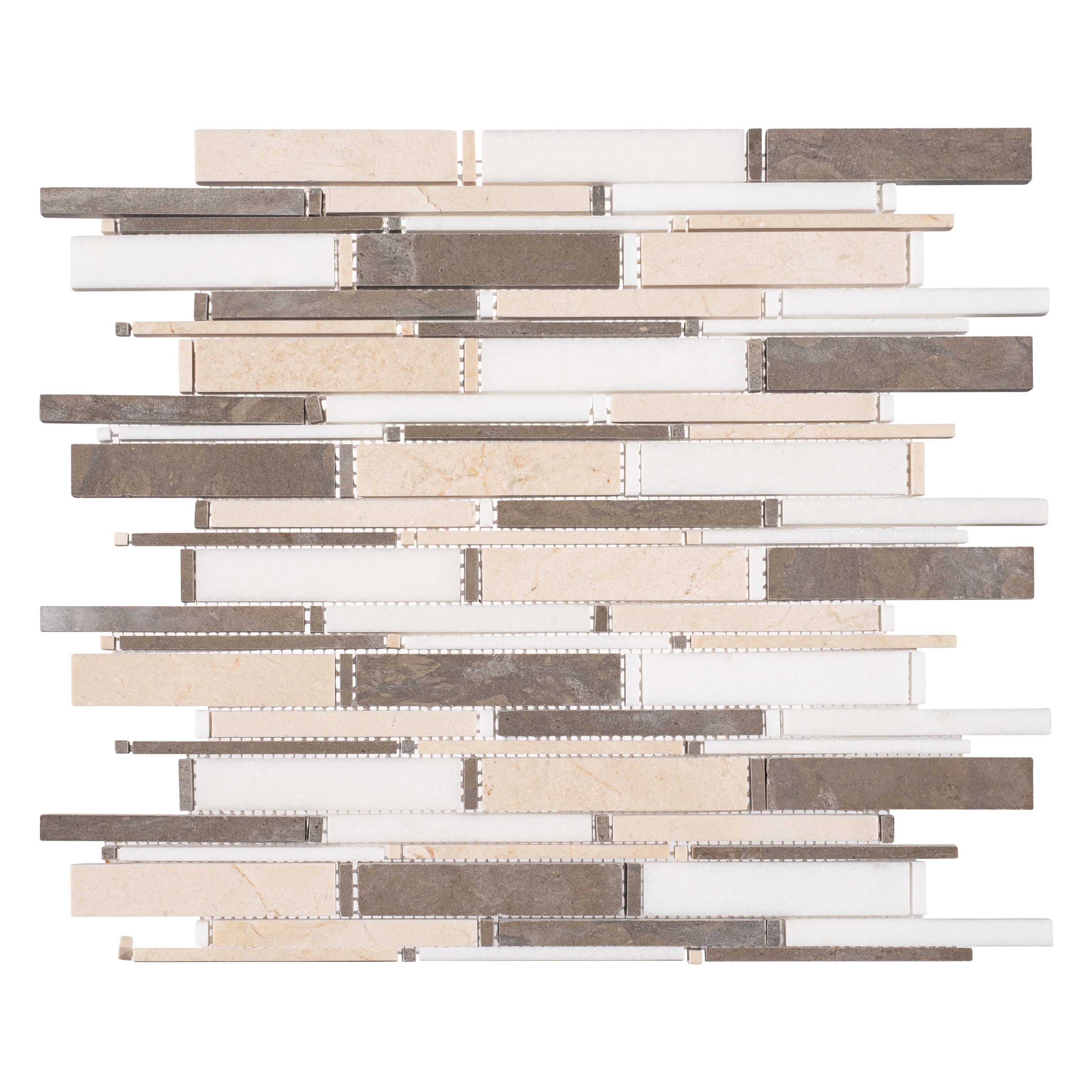 Andova Tiles ANDKNO893 Knoll Lashe 12-1/2-in x 12-3/4-in Glossy Natural Stone Brick Look Mosaic Floor and Wall Tile (1.09-sq. ft/ Piece)