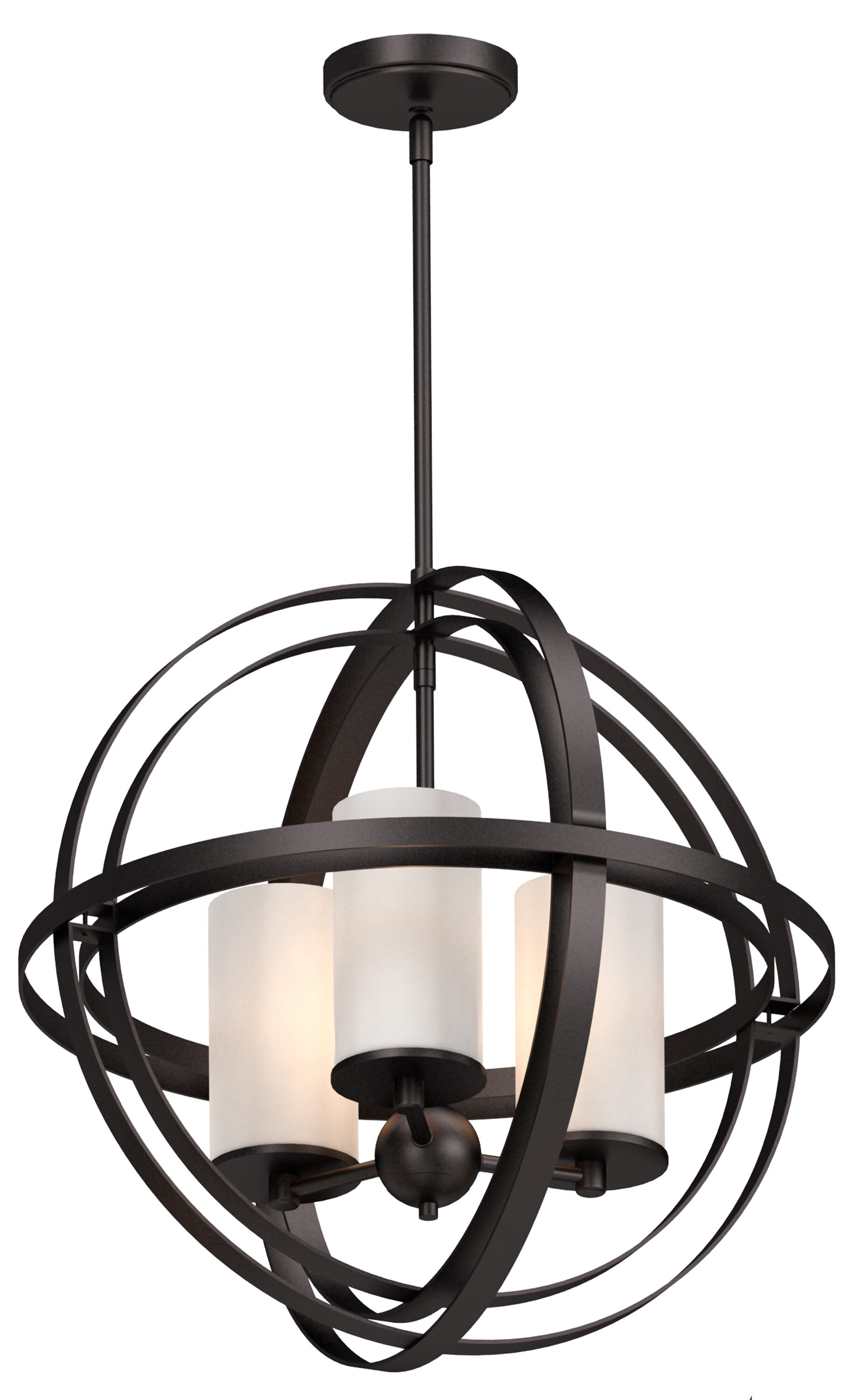 Ethereal Ambience Antique Bronze Globe Chandelier with Etched Glass