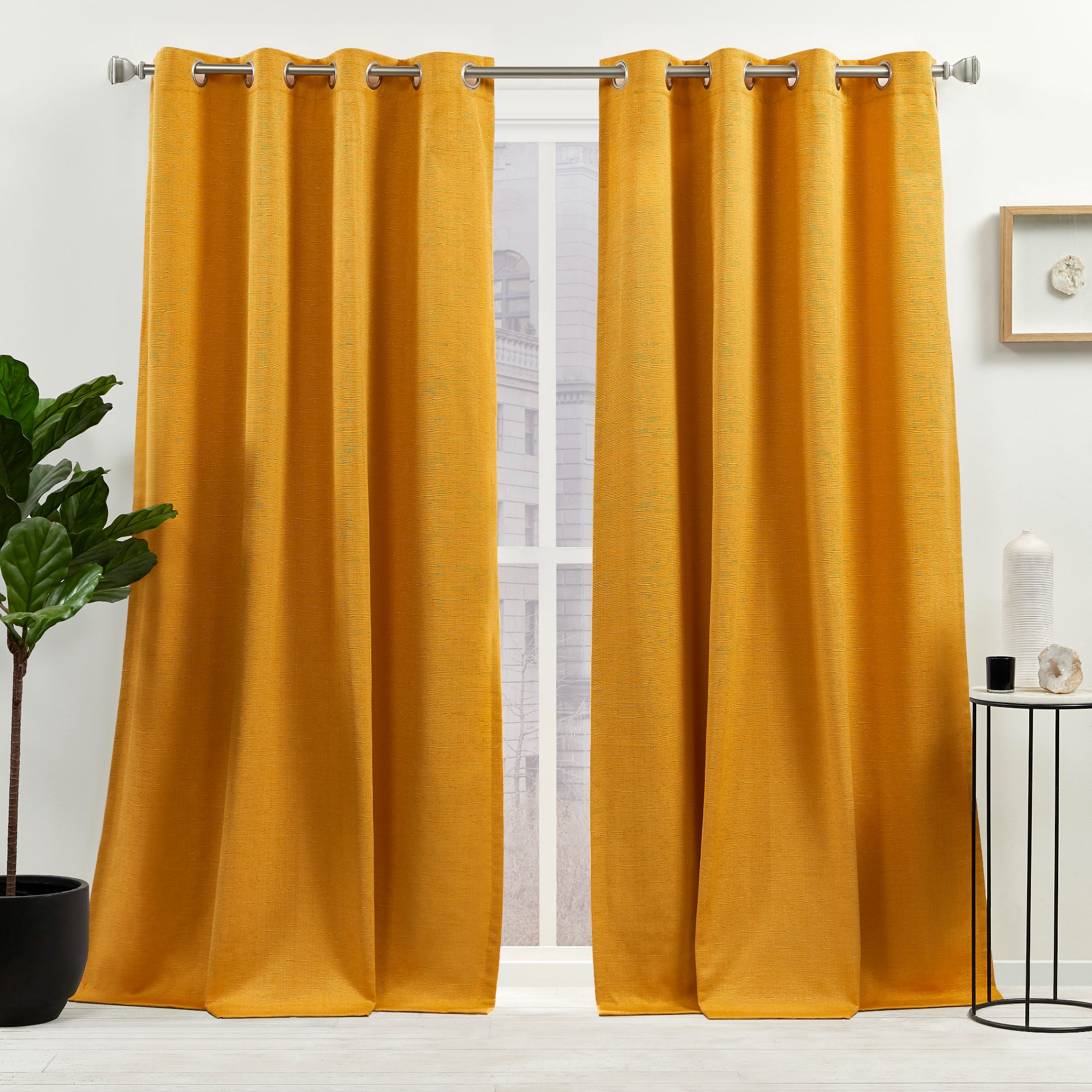 Nicole Miller YA013633DSNMC1 A152 84-Inches Honey Gold Light filtering Grommet Curtain panel pair