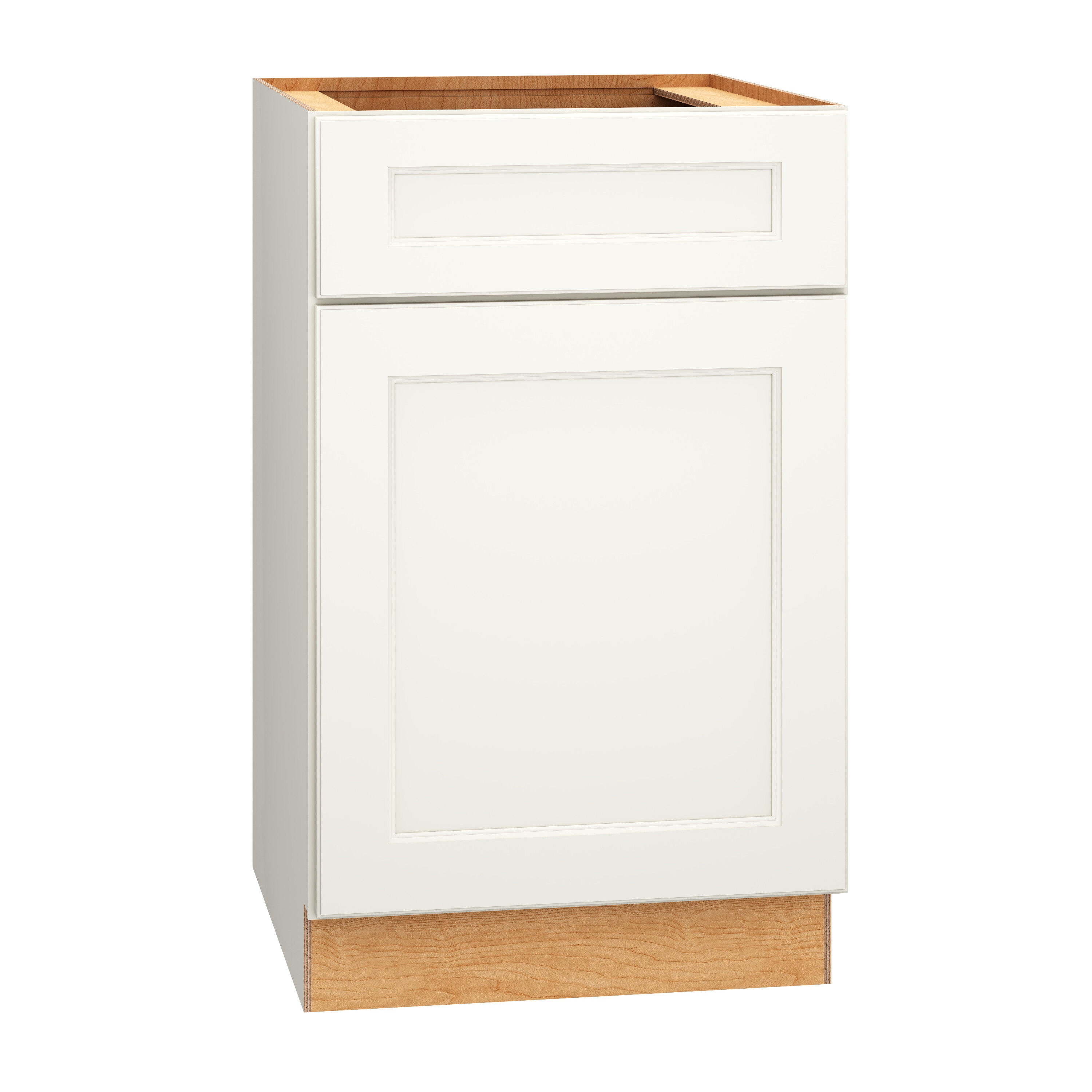 Diamond Express Macaulay 18-in W x 34.5-in H x 24-in D White 1-Drawer Pull-out Wastebasket Base Fully Assembled Plywood Cabinet (Recessed Panel Square Style)