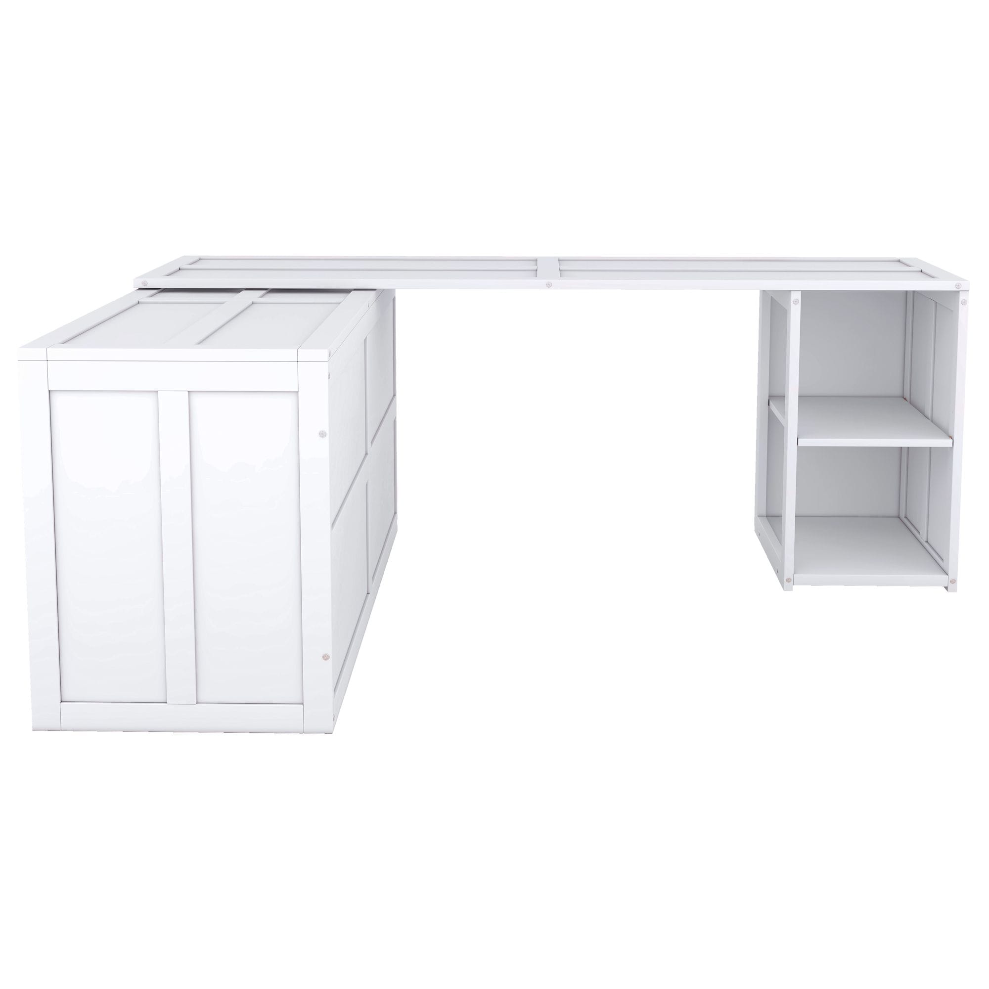 Nestfair QHB0040K White Queen Wood Murphy Bed