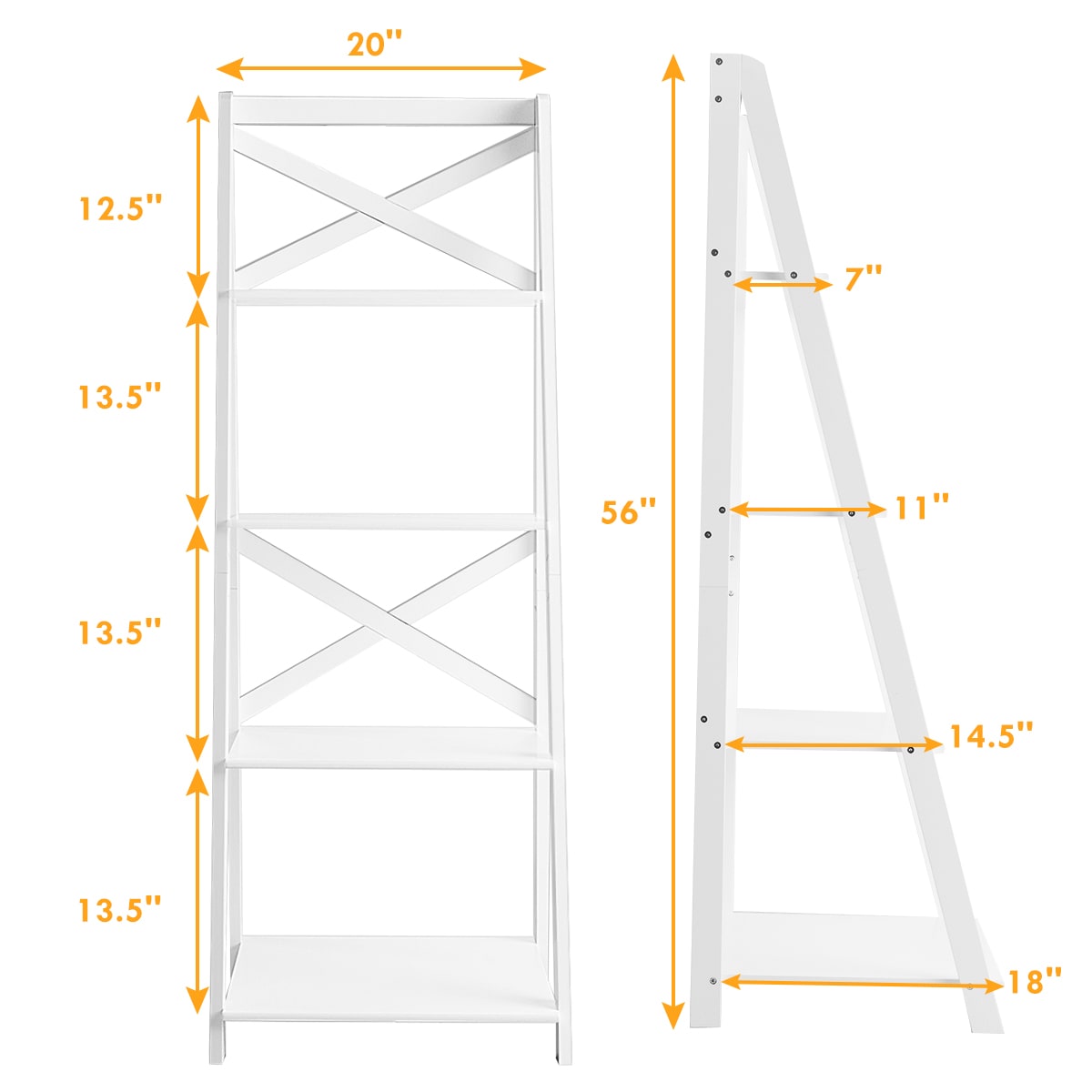 Costway 2HW53870WH bookcases - View #2