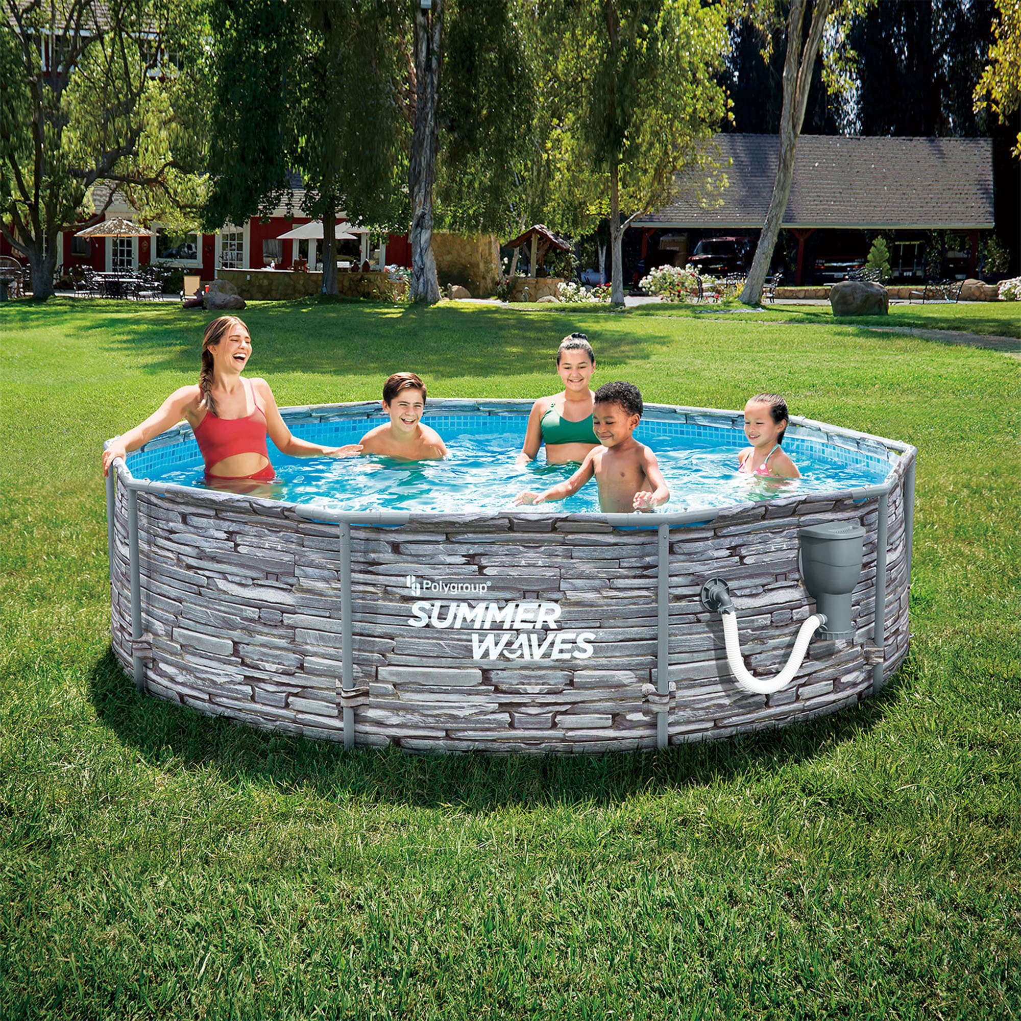 Summer Waves P2W00830A 8-ft x 8-ft x 30-in Metal Frame Round