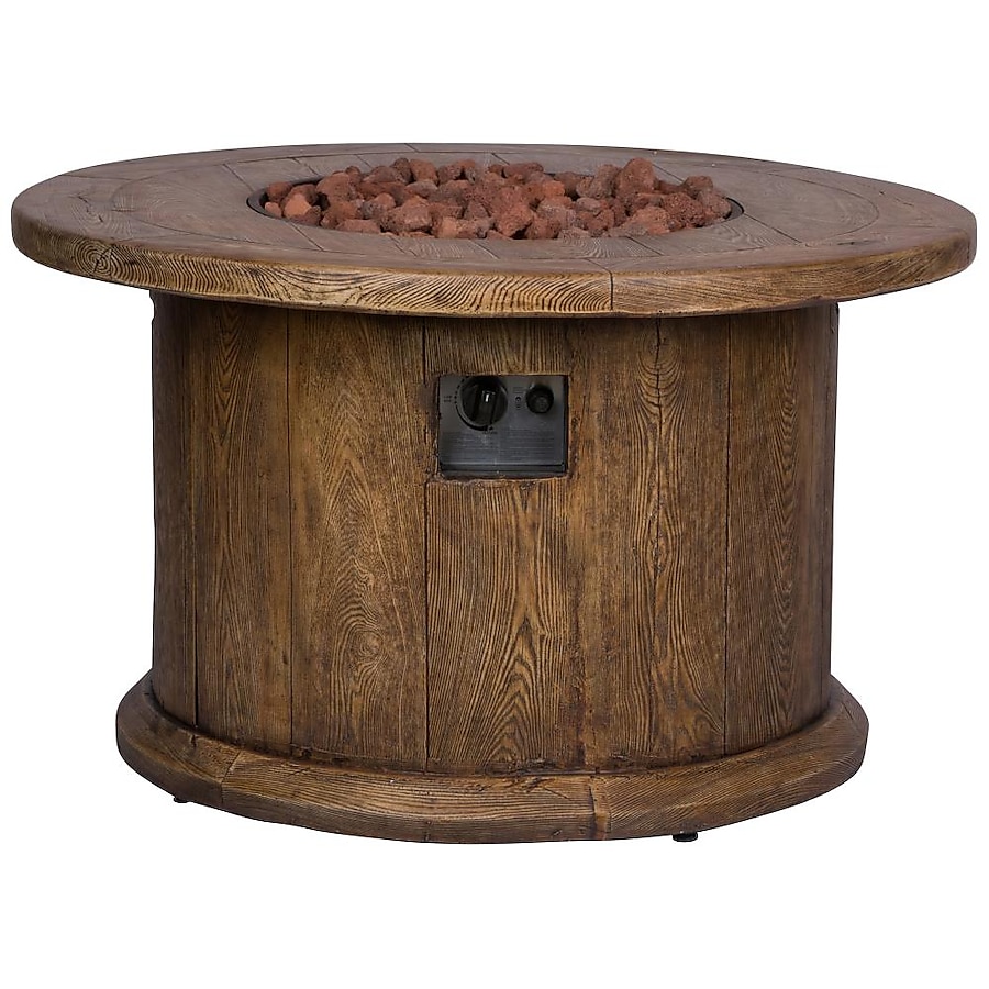 Shine Company Merida 40 in. Round Outdoor Fire Pit Table - Brown Shine Company Merida 40 in. Round Outdoor Fire Pit Table - Brown