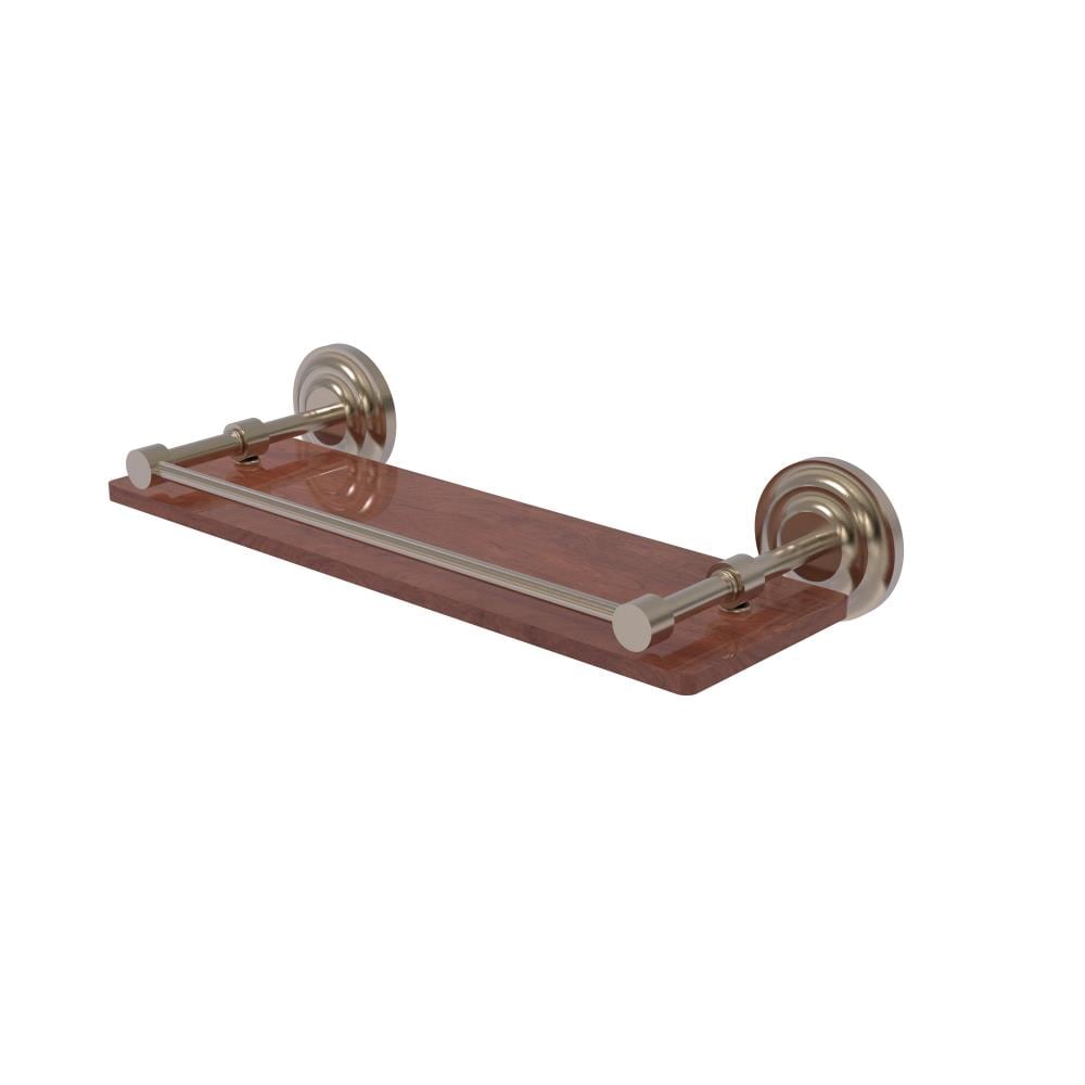 Allied Brass QN-1-16-GAL-IRW-PEW Que New Antique Pewter Wall mount Bathroom Shelf ( 16-in x 3-in x 5-in )