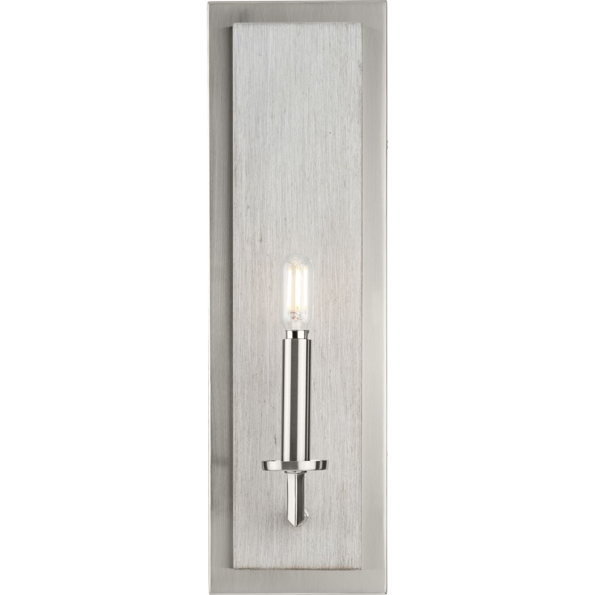 Galloway 5.5-in W 1-Light Brushed Nickel Farmhouse Incandescent Wall Sconce | - Progress Lighting P710109-009